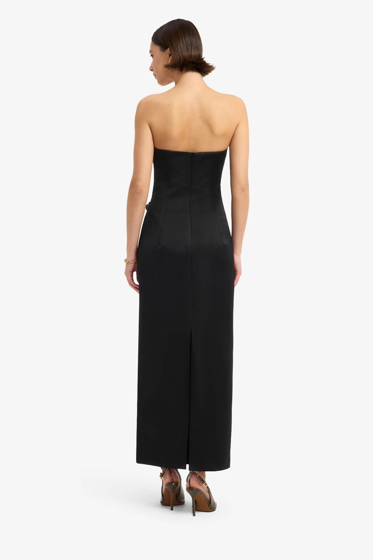 Rayna Appliqué Rose Maxi Dress - Ebony