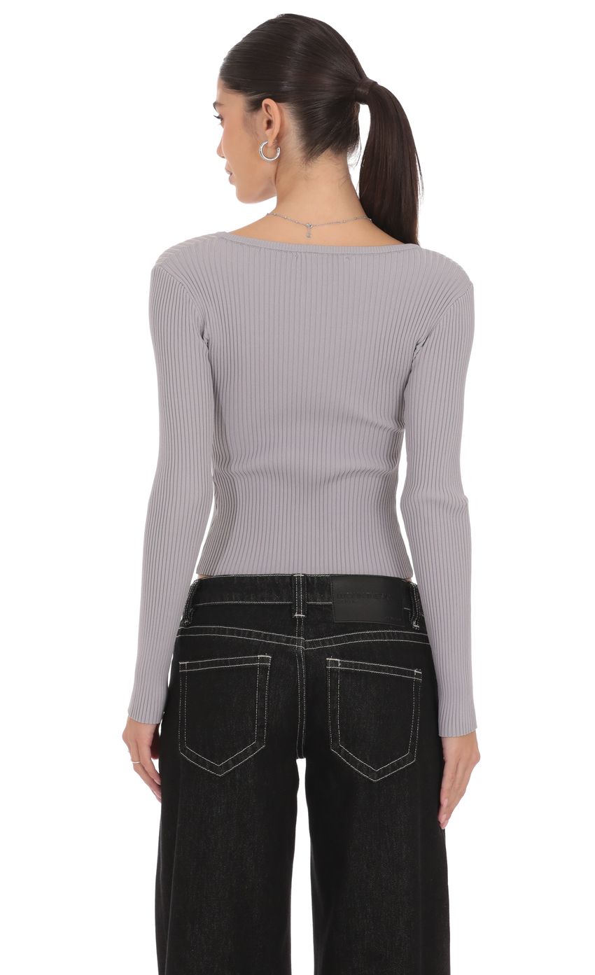 Off Center Cardigan in Grey