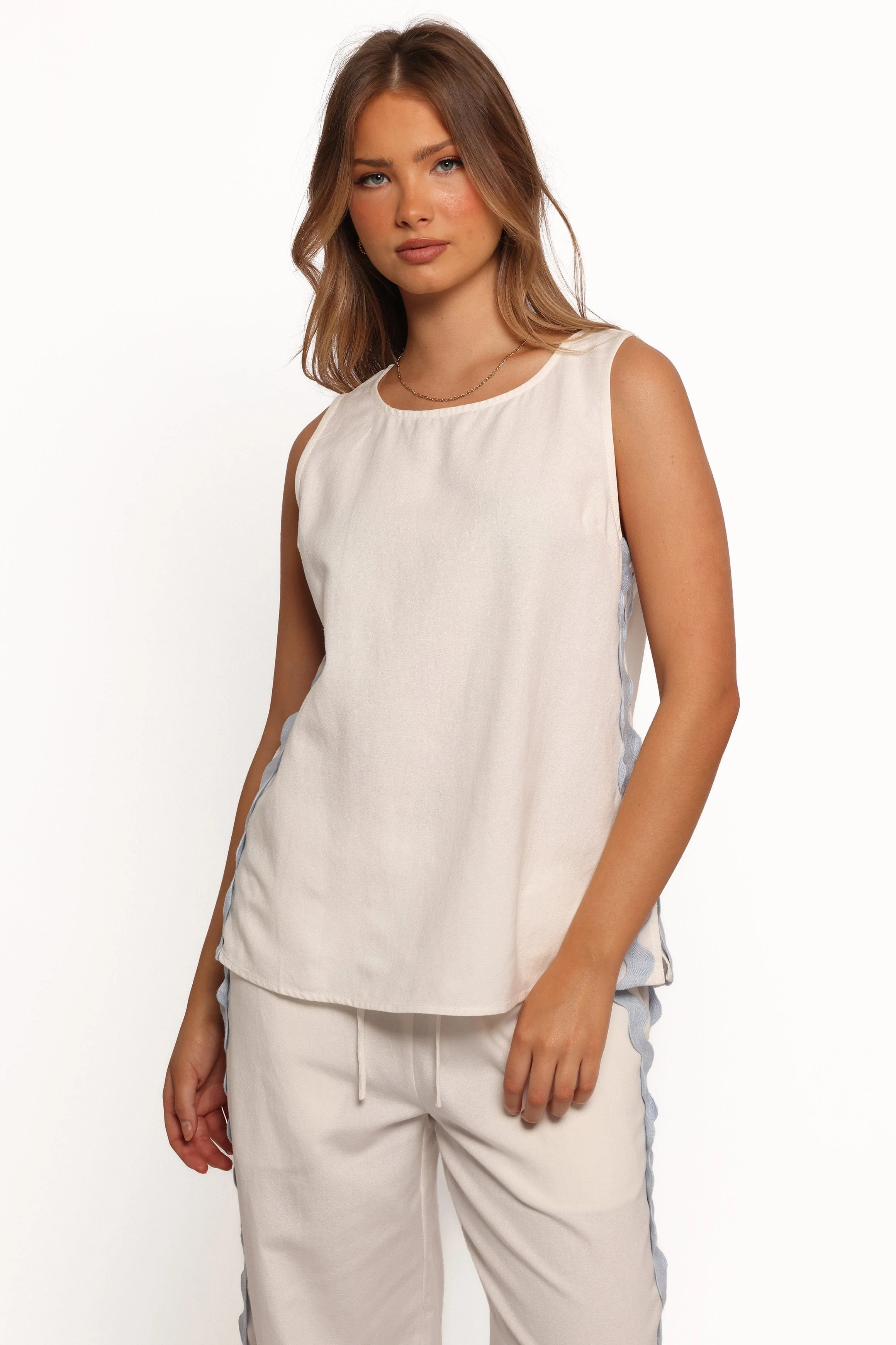 Jasinta Top - Cream Blue