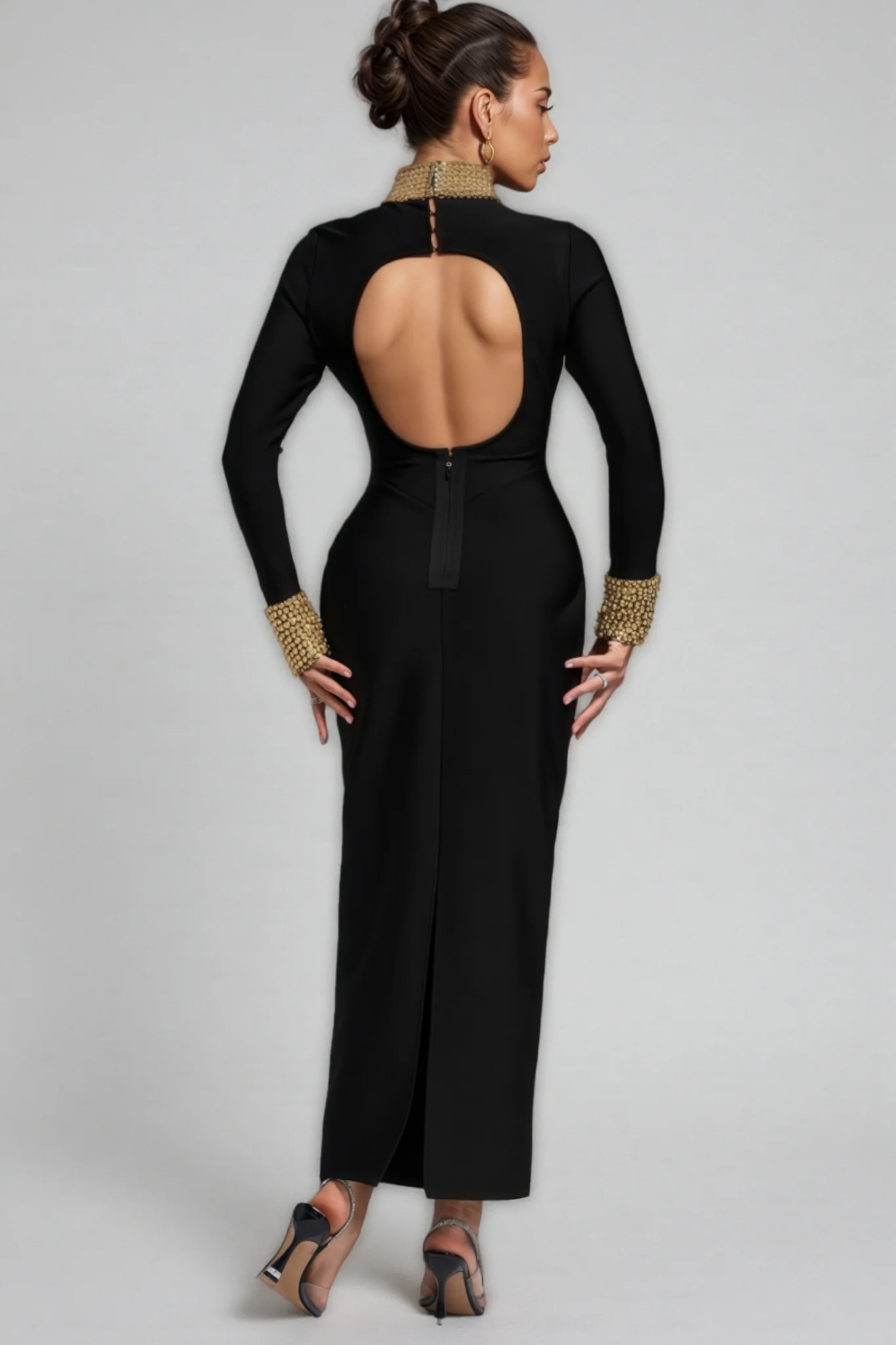 Ogaka Diamante Bandage Maxi Dress