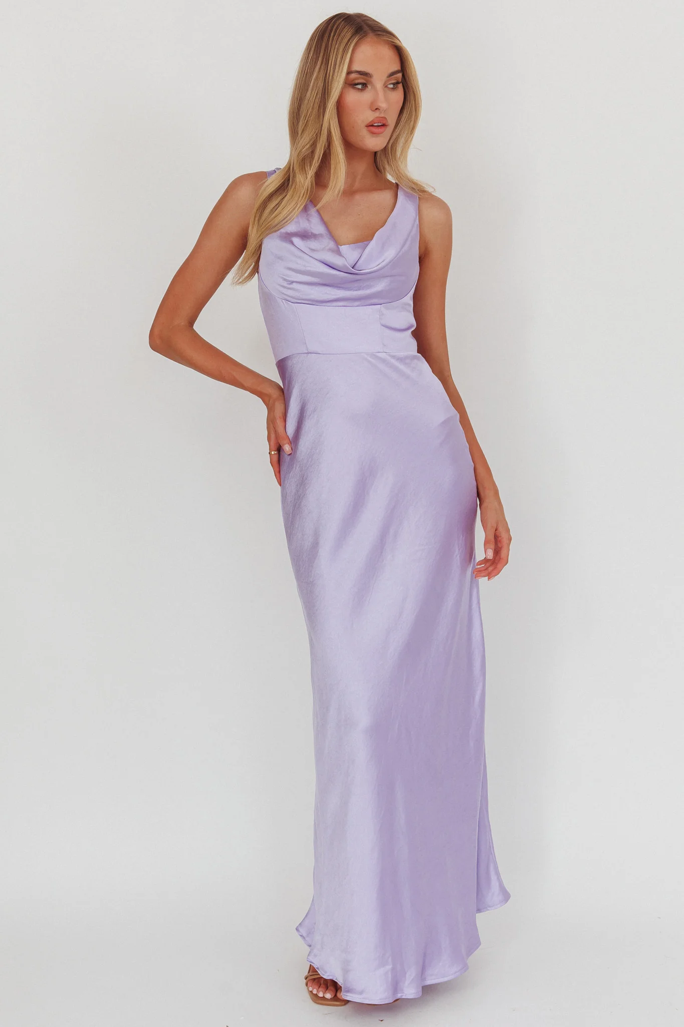 Lainy Cowl Bust Maxi Dress Lilac