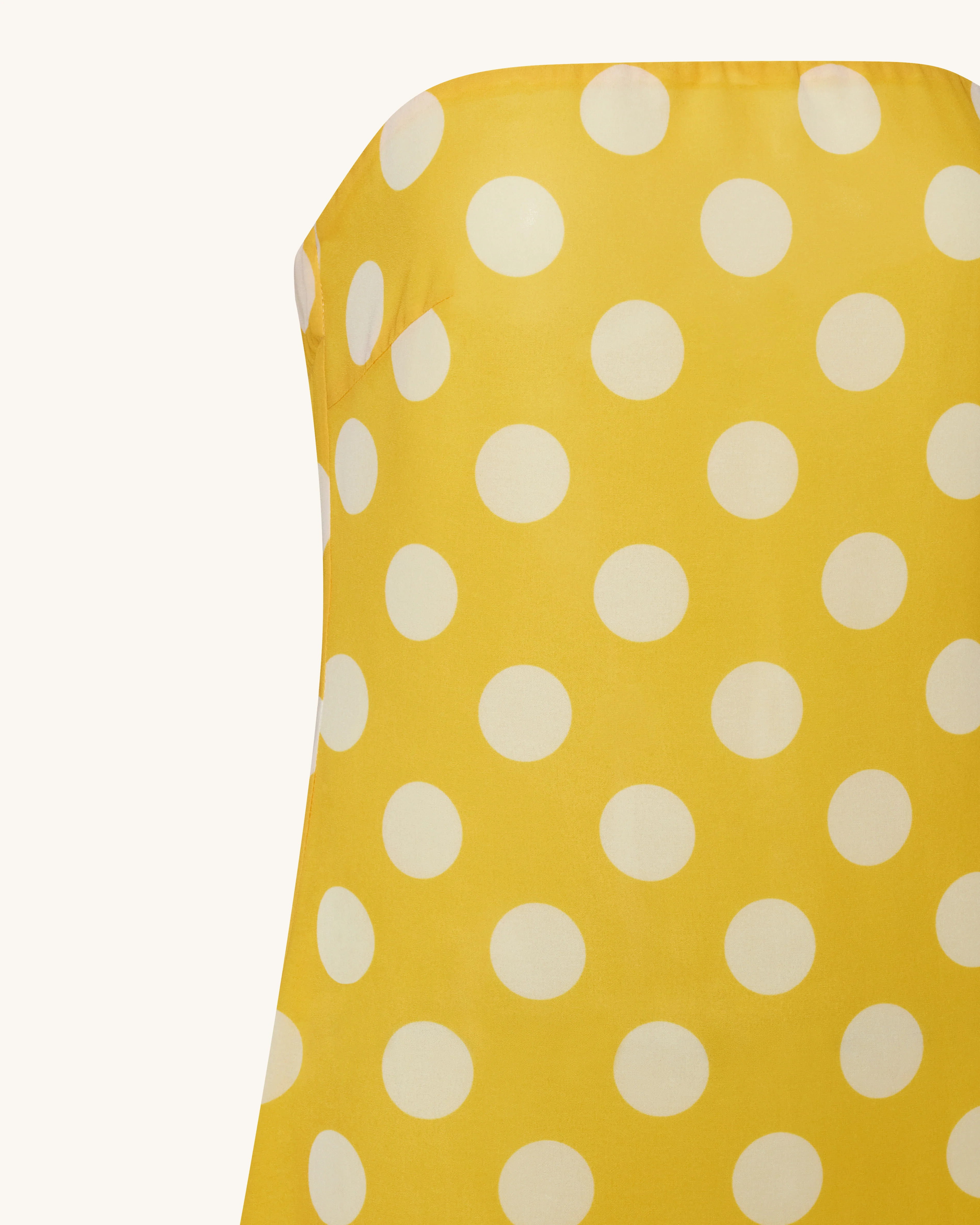 Polka-Dot Strapless Maxi Dress - Yellow - FASHION NOB