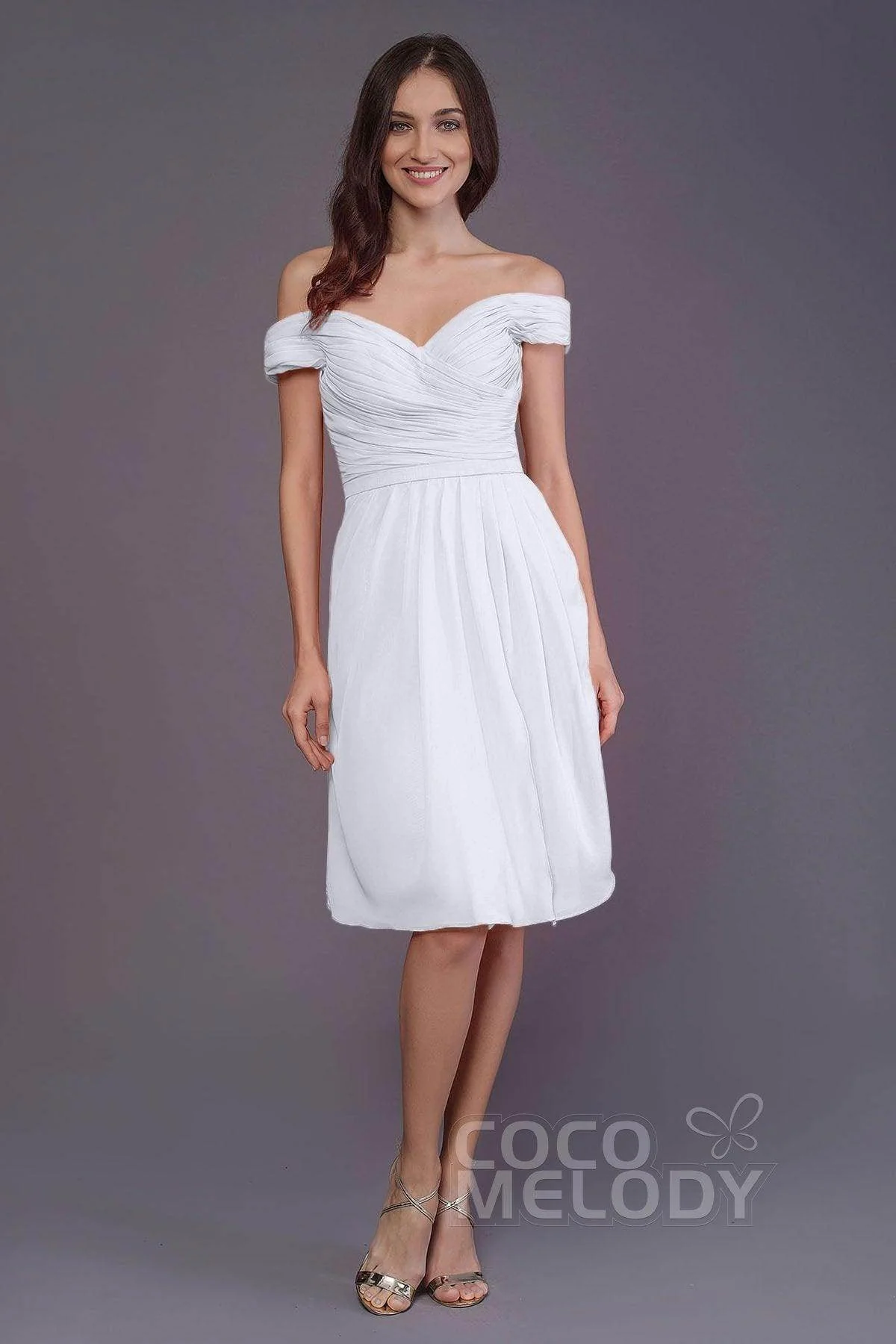 Sheath-Column Knee Length Short Bridesmaid Dress PR3485
