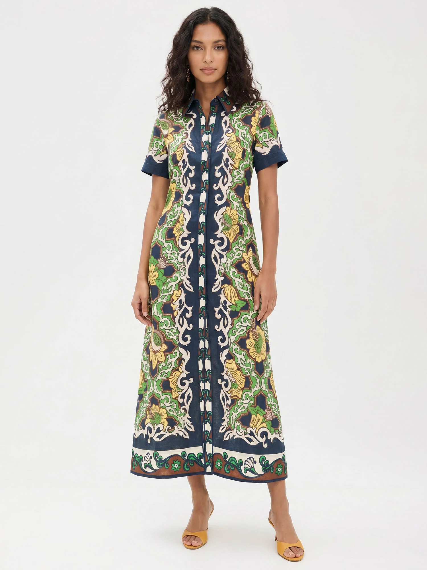 Verdant Frame Maxi Dress