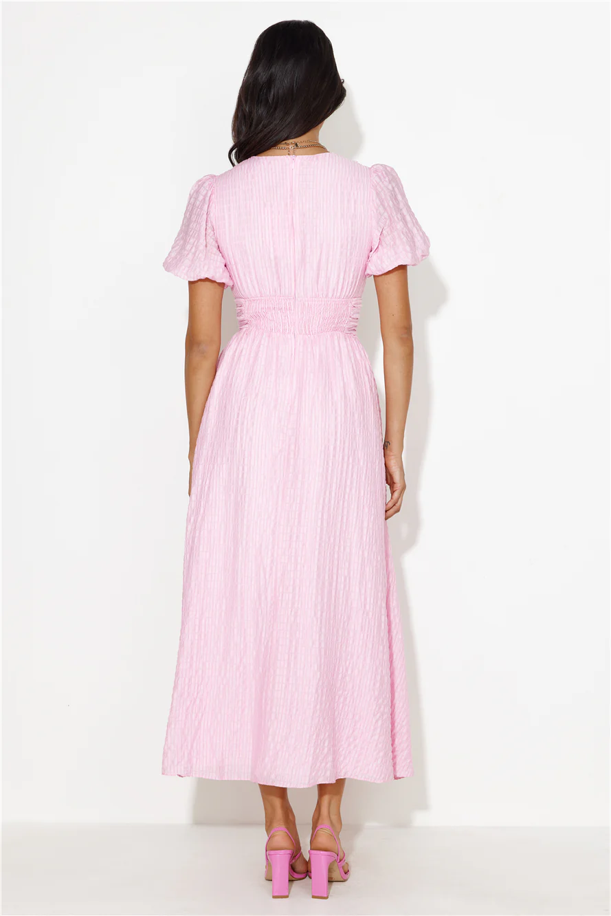 Afternoon Treat Midi Dress Pink - luluinthesky