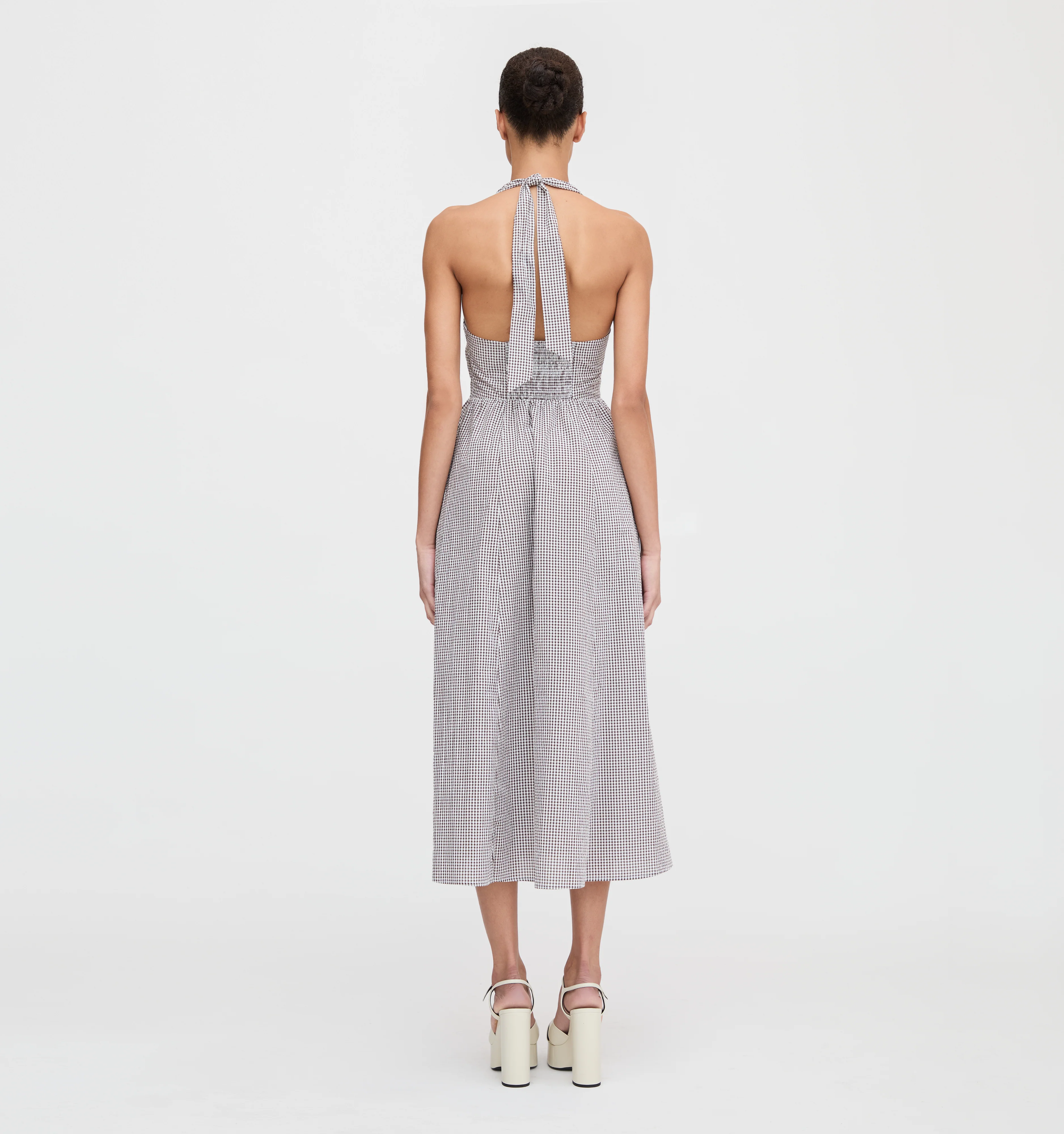 The Fleur Midi Dress - Chocolate Gingham