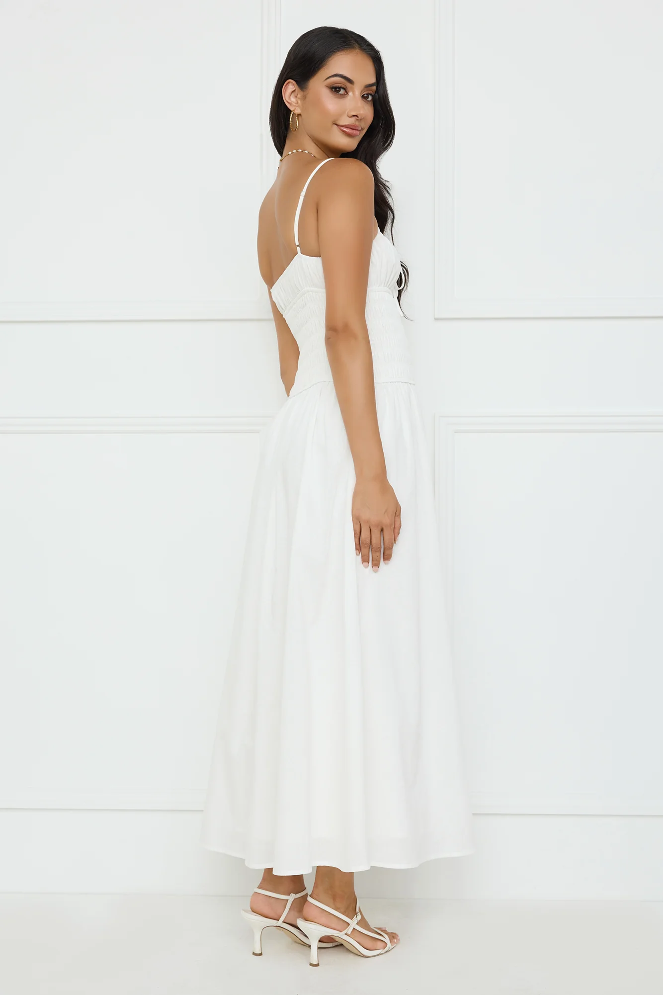 Starfall Garden Linen Blend Maxi Dress White - luluinthesky