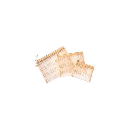 BEIS 'The Mesh Pouch Trio in Beige