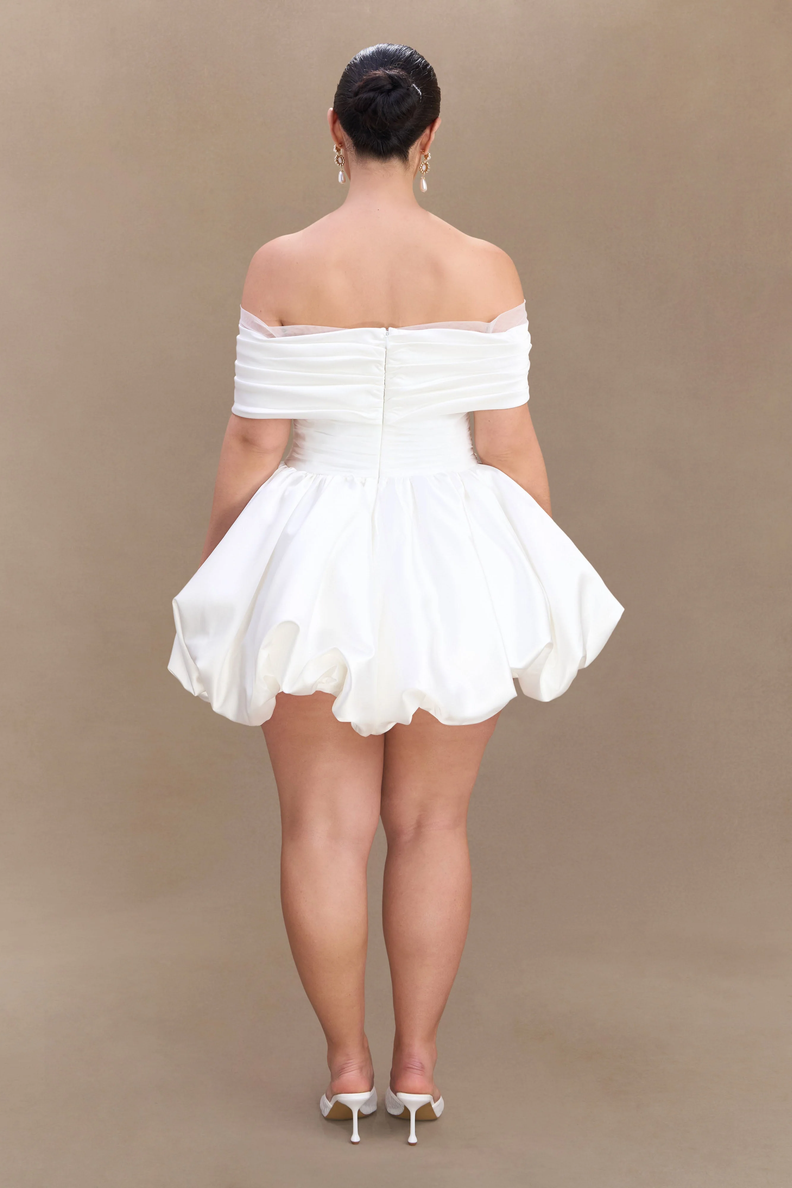 Lauretta Off Shoulder Mini Dress - White