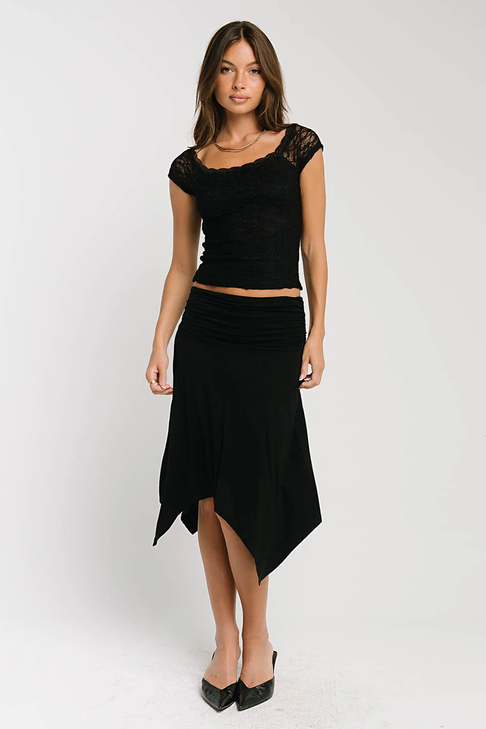 Lydia Asymmetrical Skirt in Black