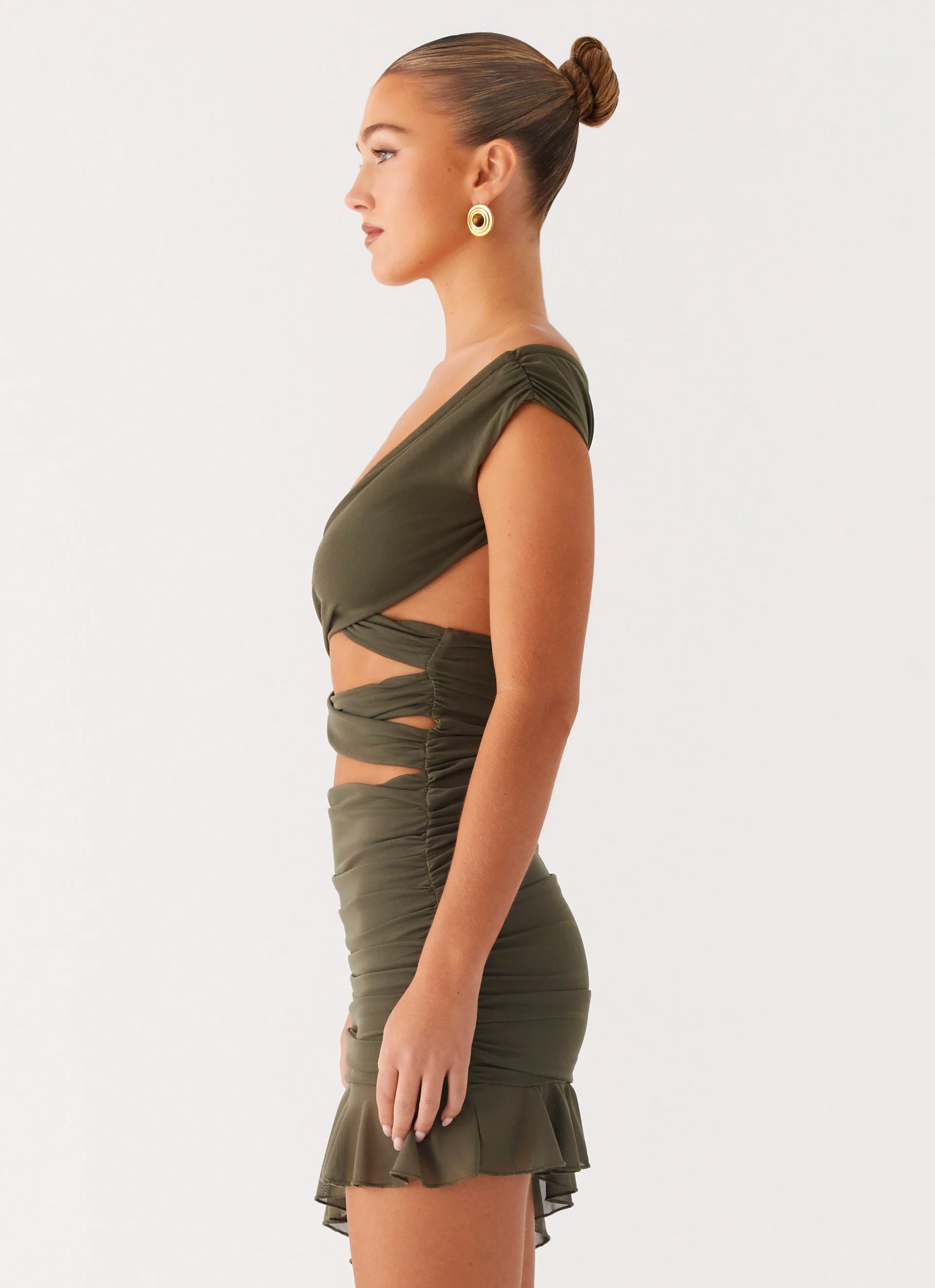 Ivy Whisper Mini Dress - Khaki