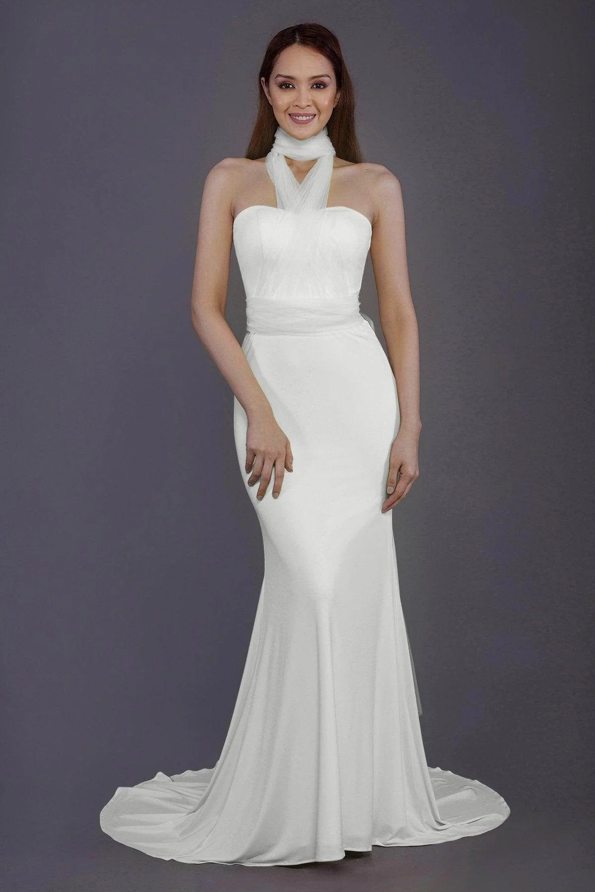 Mermaid Court Train Knitted Fabric Bridesmaid Dress PR3498