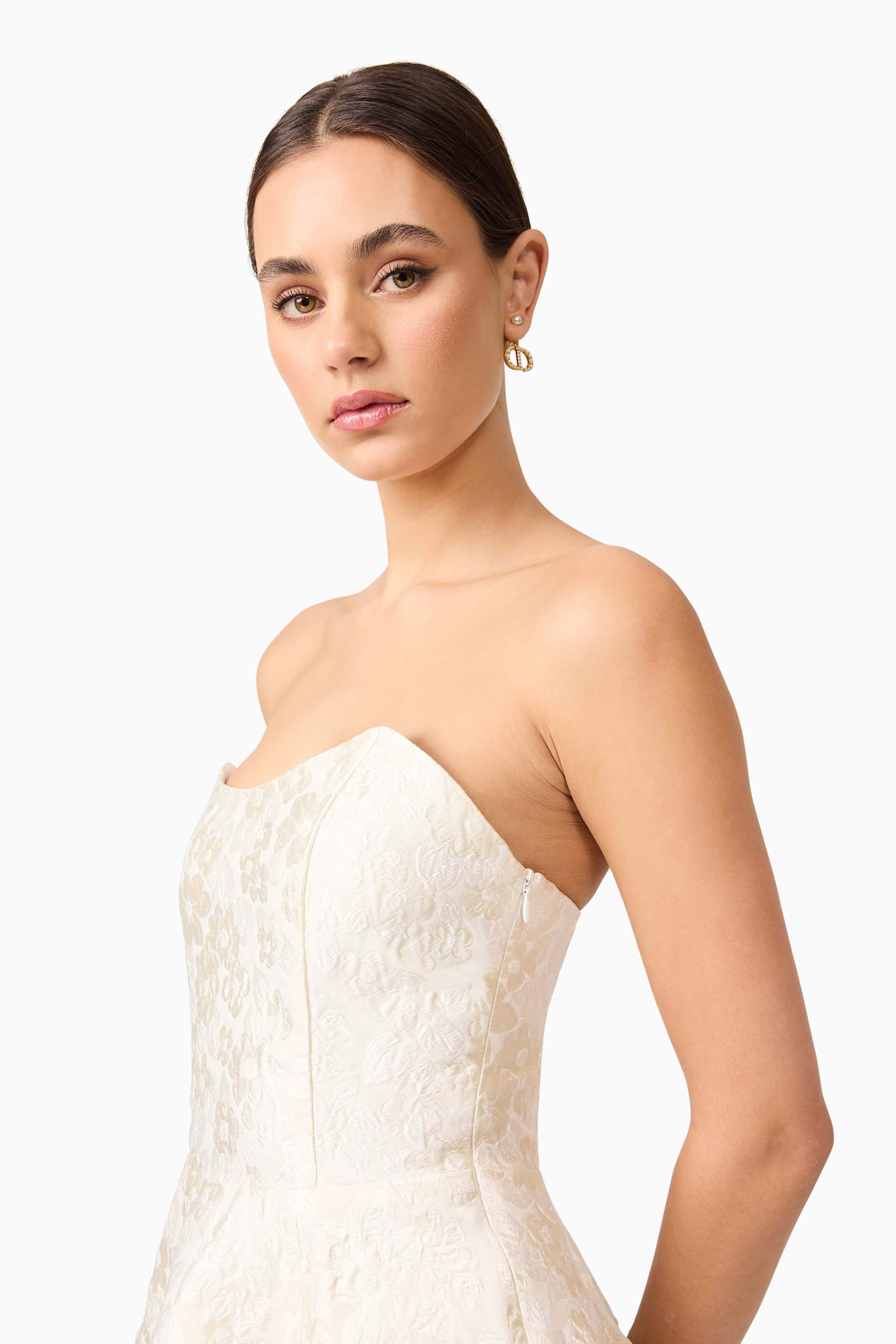 Galadirel Strapless Mini Dress in White