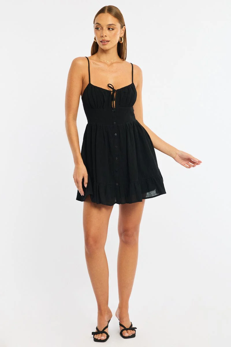 Black Fit And Flare Dress Mini