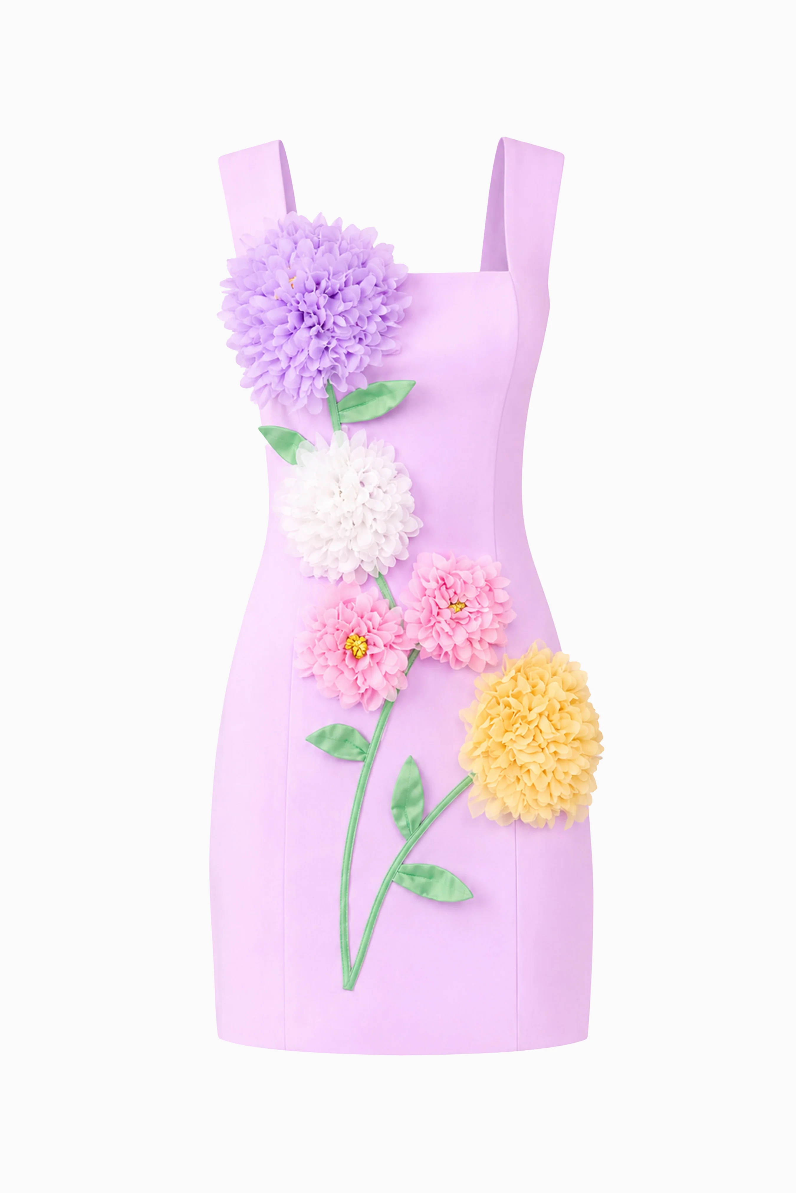 Buttercup Embroidered Party Mini Dress in Purple