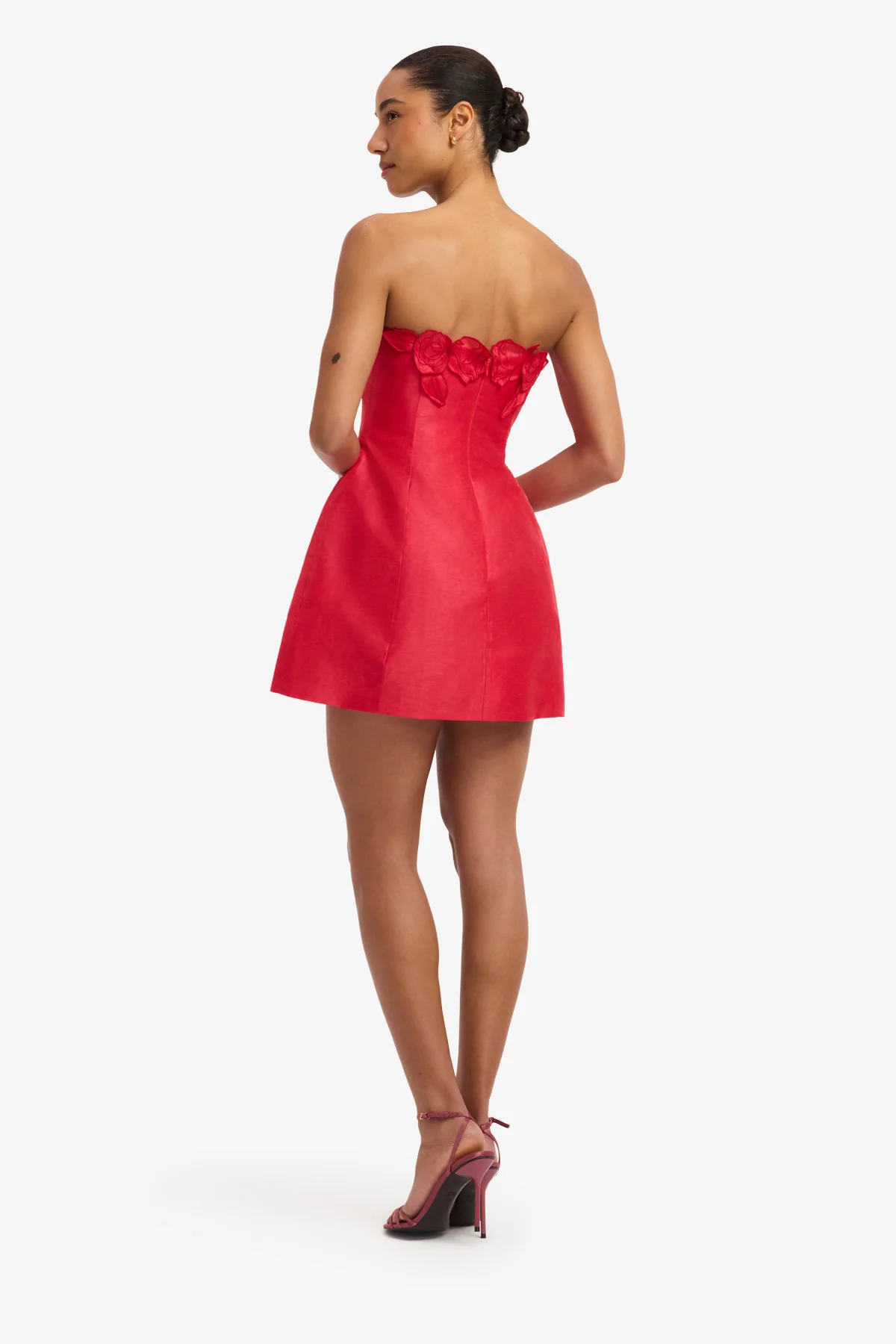 Rosario Linen Bustier Mini Dress - Scarlet