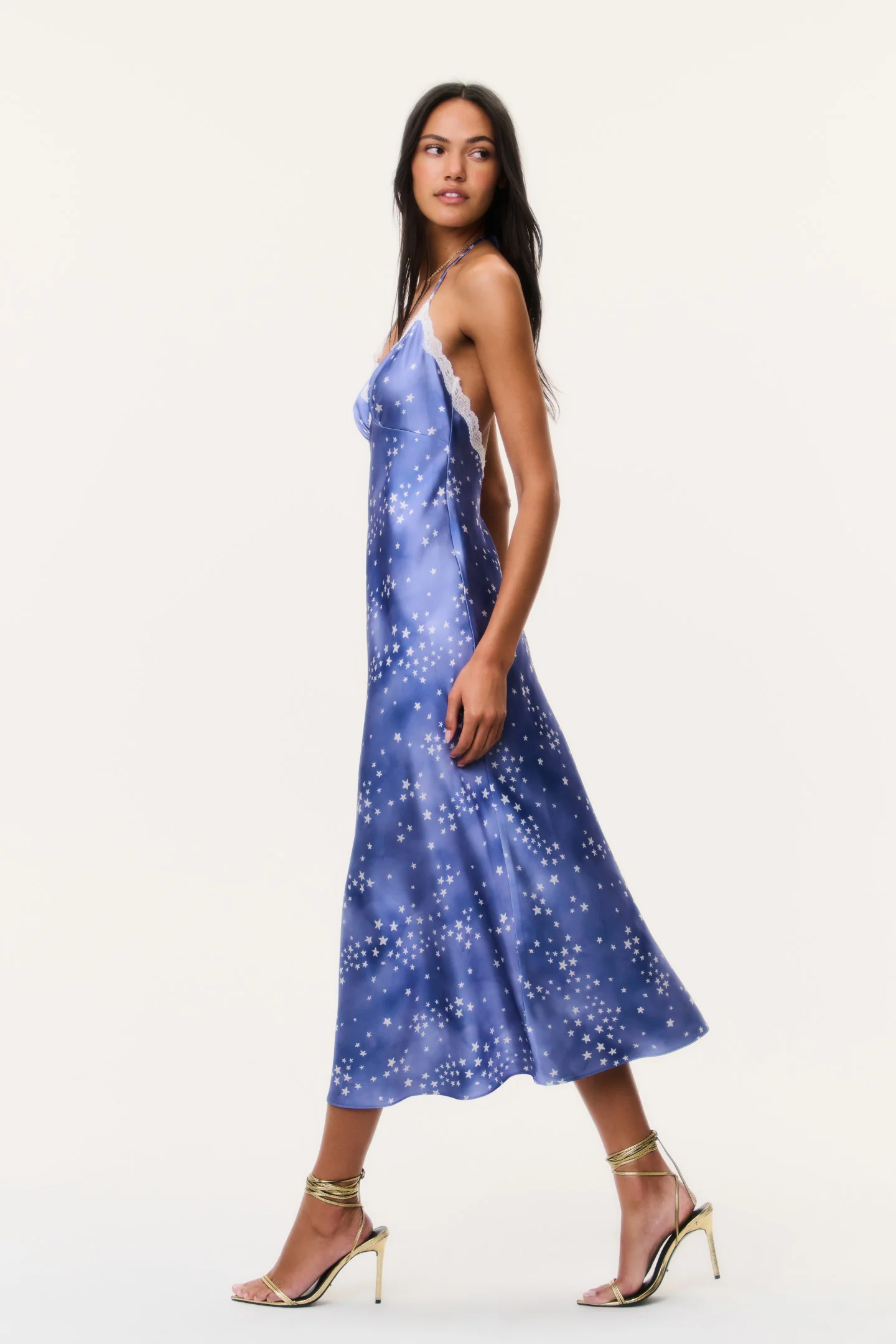 Evania Star Print Midi Slip Dress