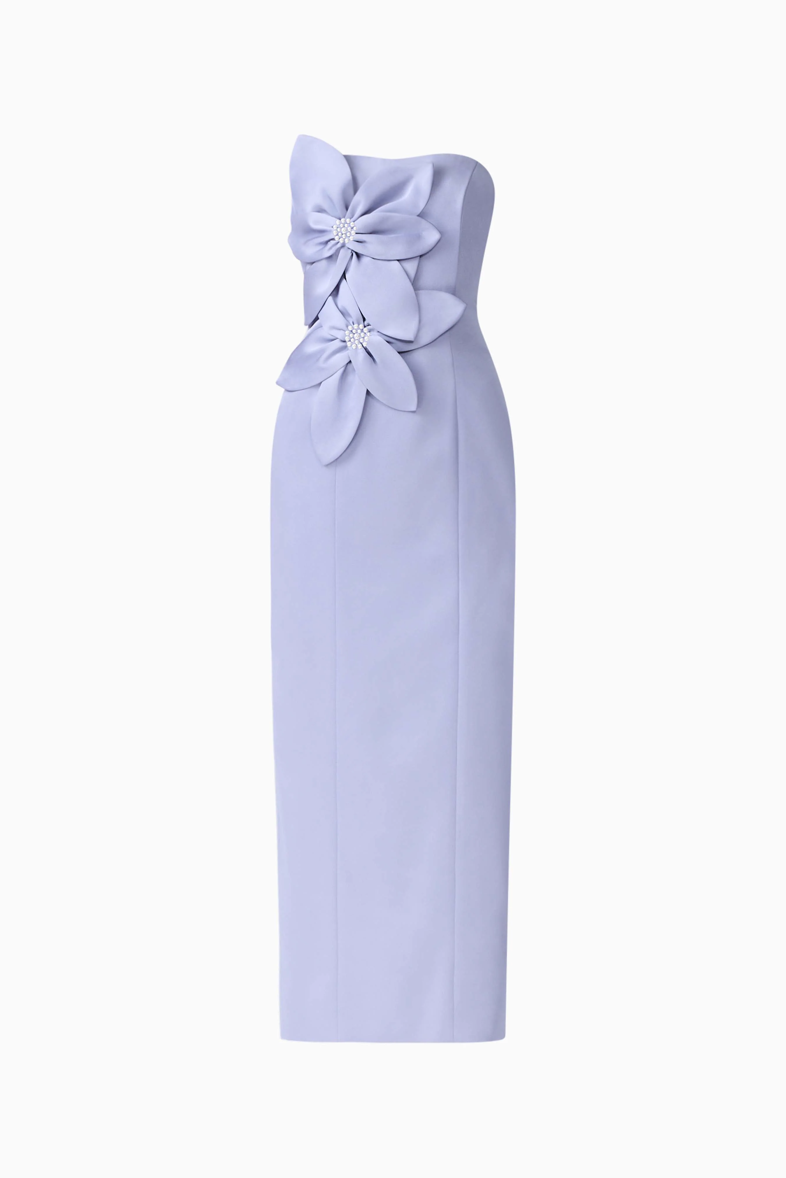 Lunelle Column Midi Dress in Stone Blue