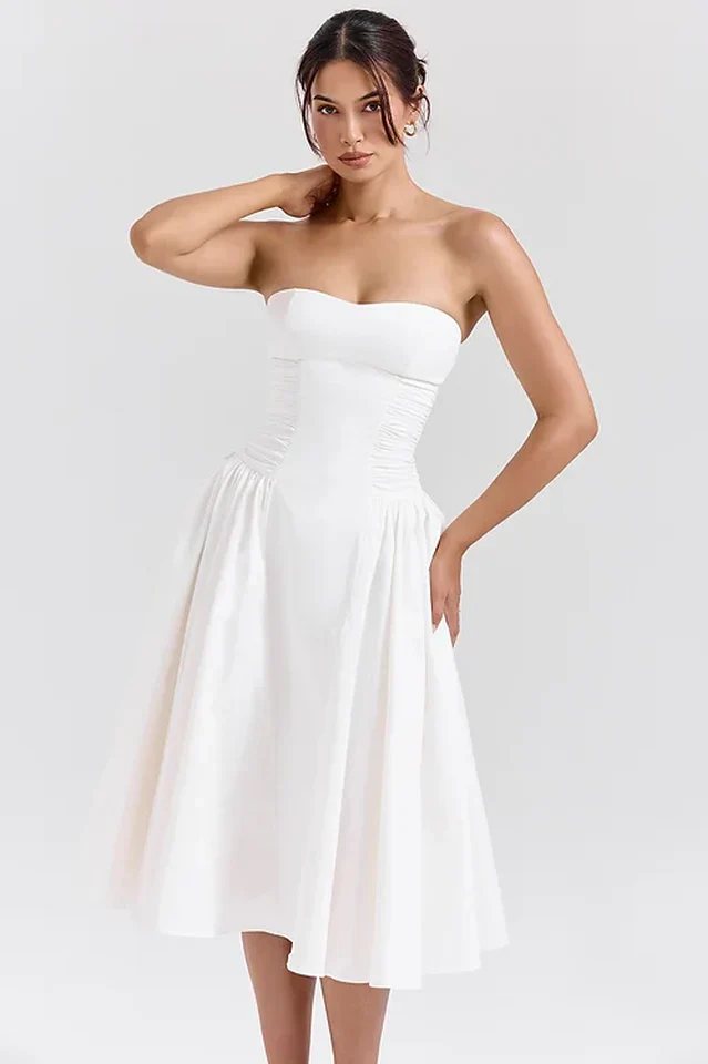 Strapless Midi Dress - luluinthesky