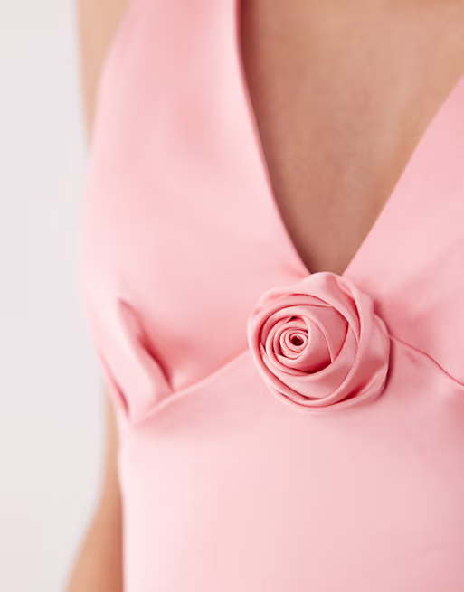 Vero Moda sleeveless satin maxi dress in coral pink