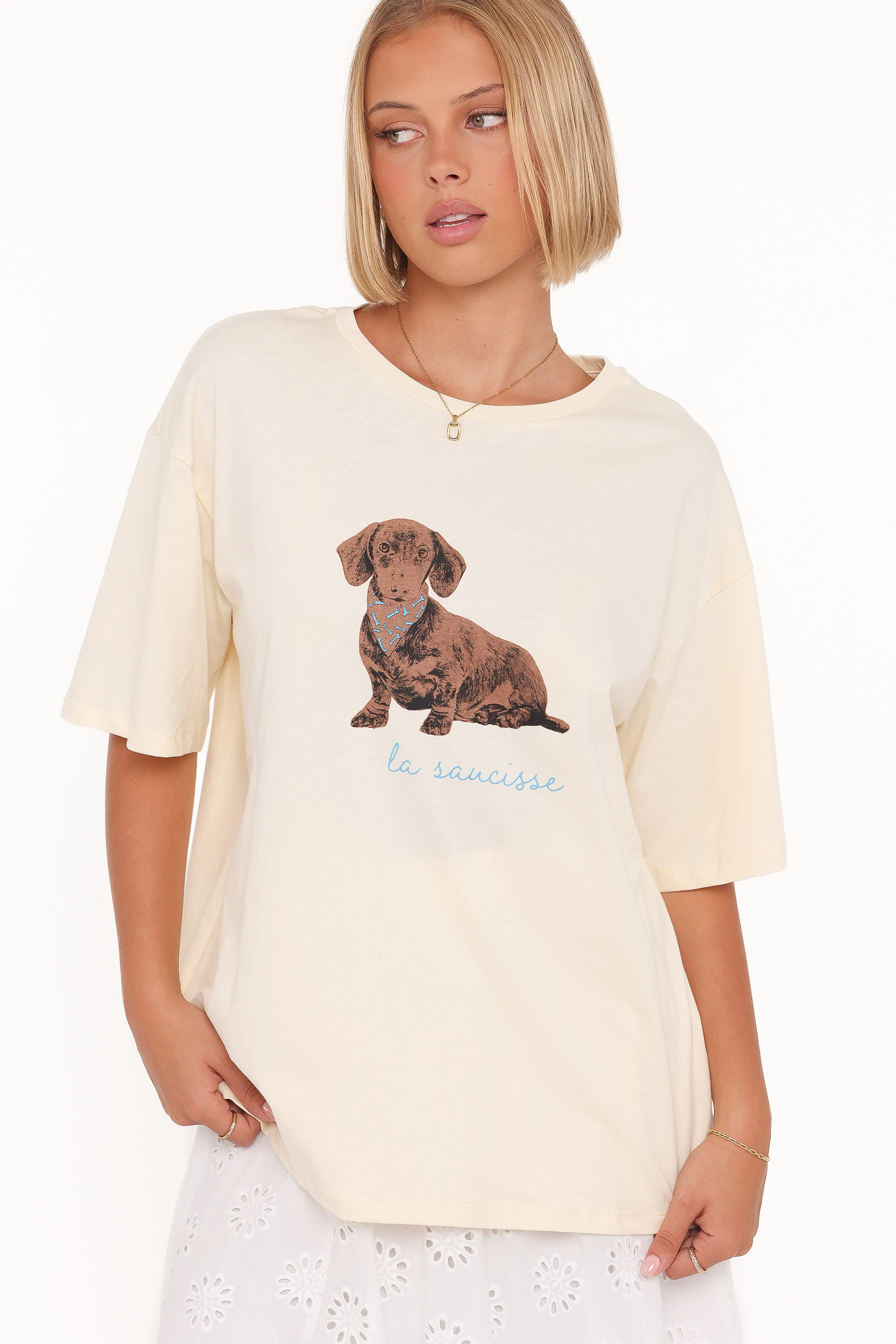 Petite Saucisse Tee - Cream