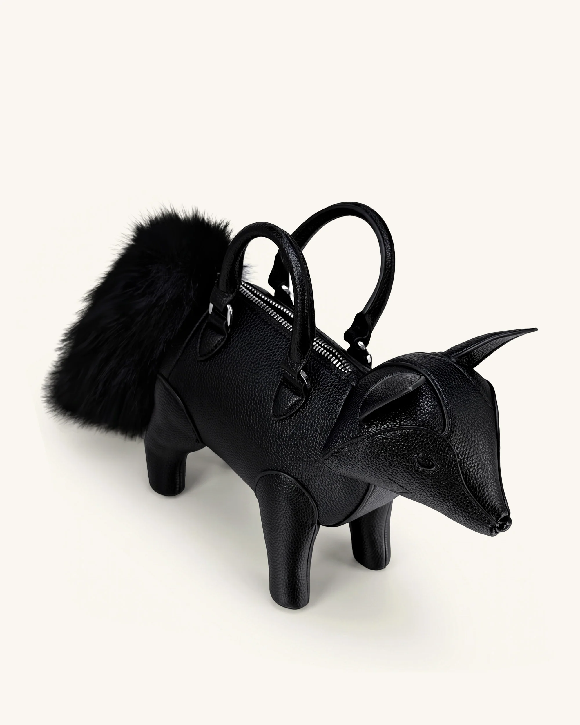 Kai Fox Shaped Top Handle Bag - Black