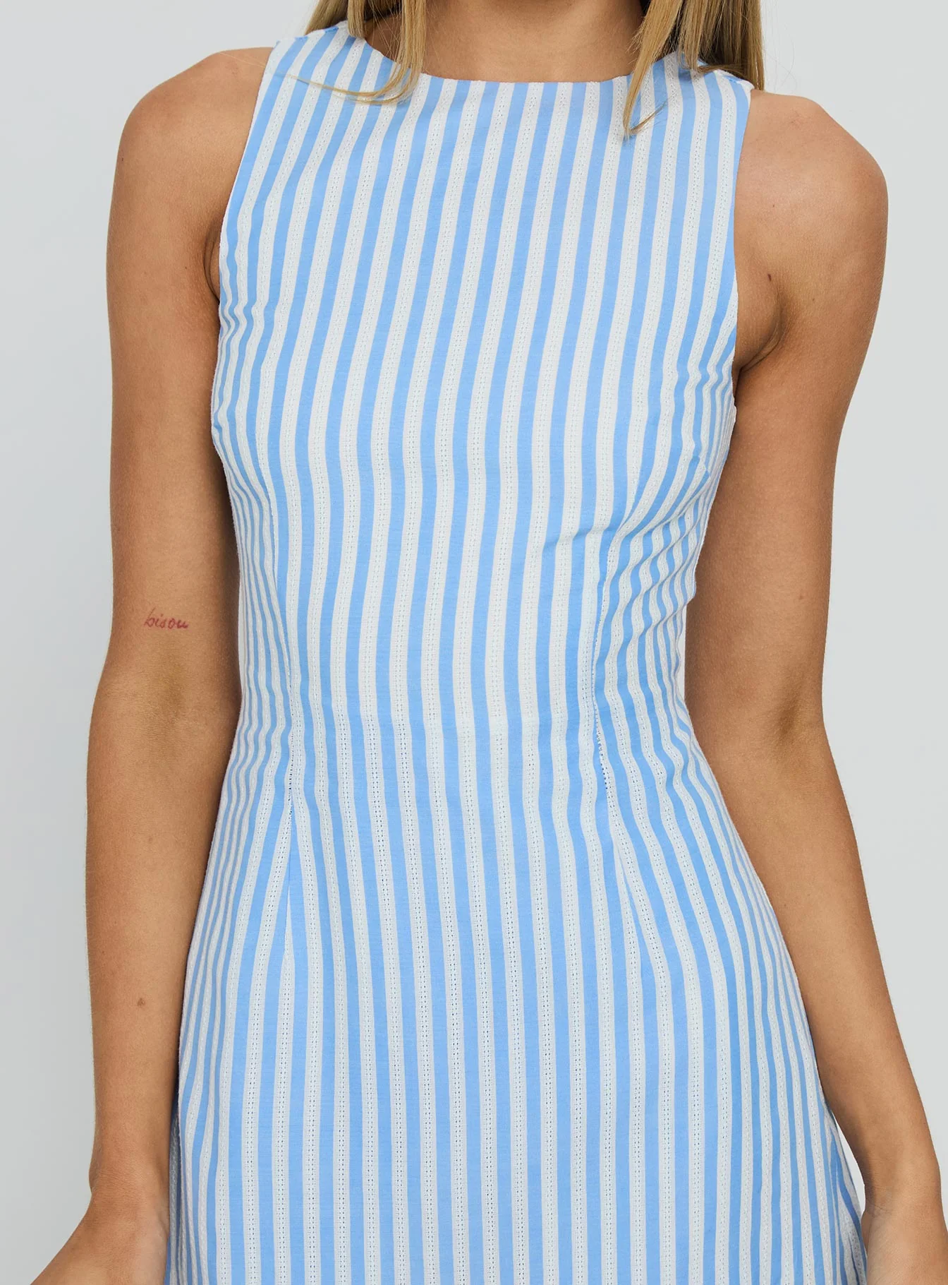Yumiko Romper Blue Stripe
