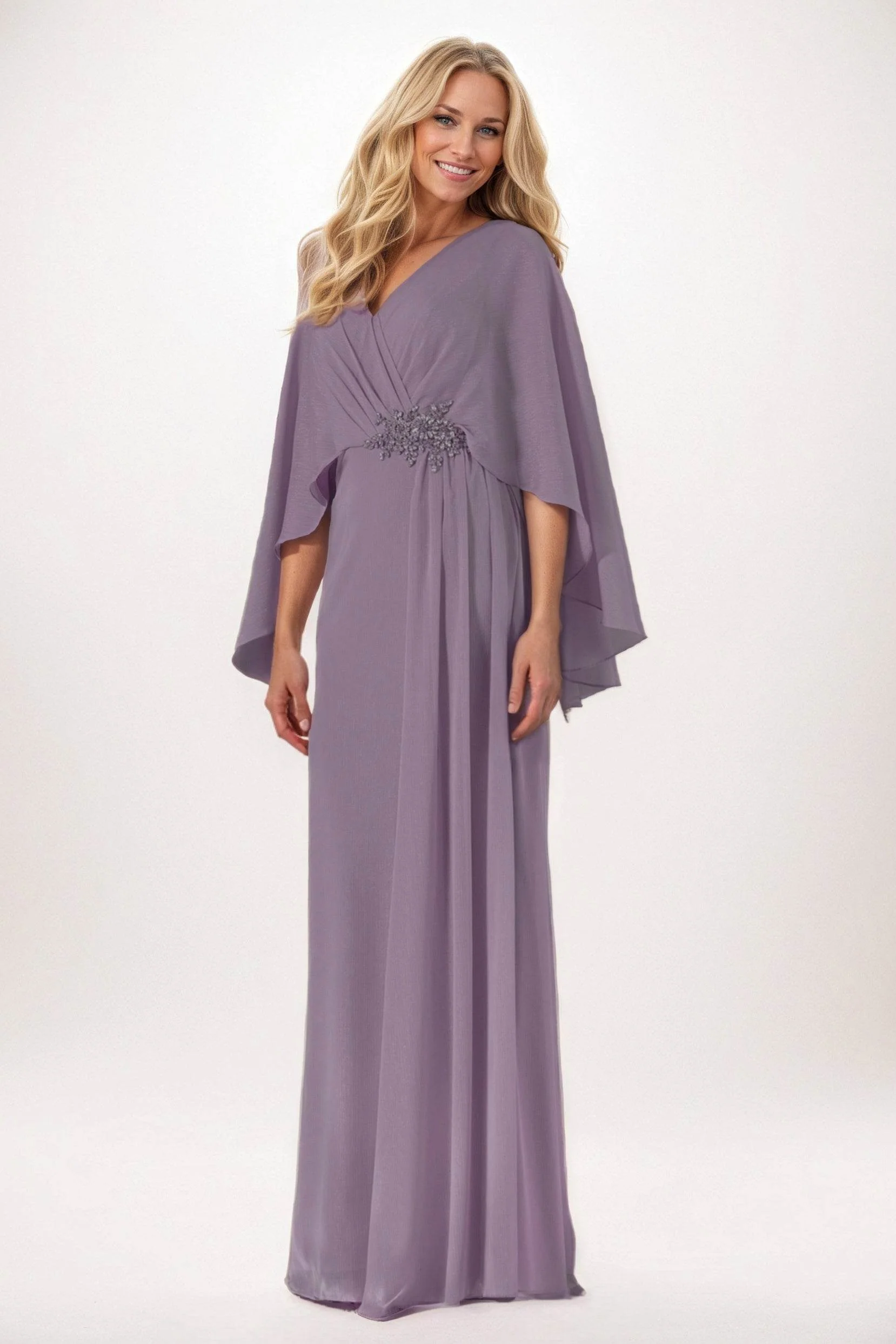 Sheath-Column Maxi Chiffon Mother of the Bride Dresses CM0389