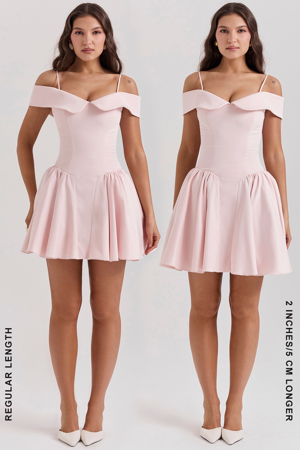 Ballerina Pink Off Shoulder Mini Dress