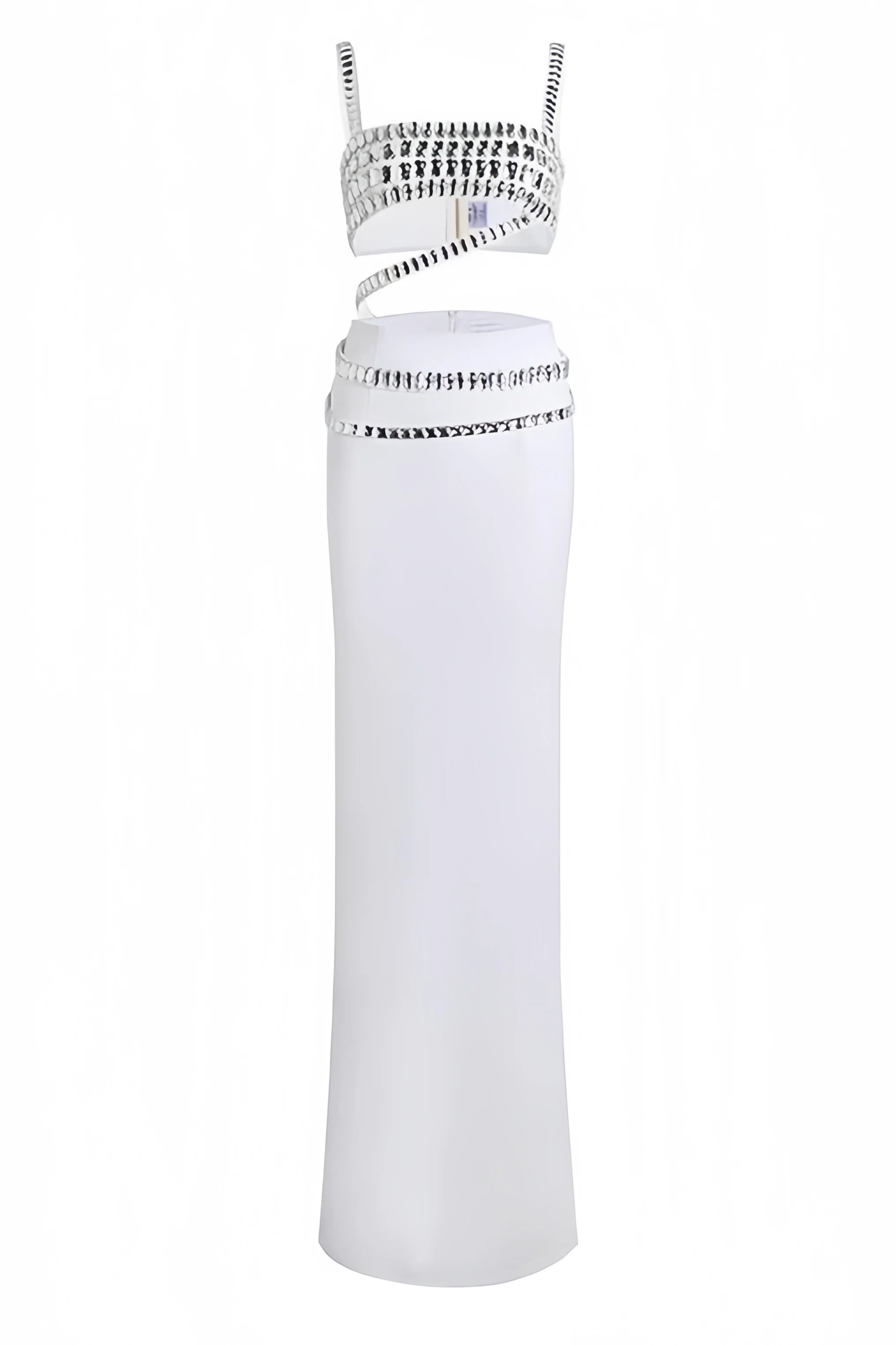 Megan Studded Suspender Halter Maxi Dress Set