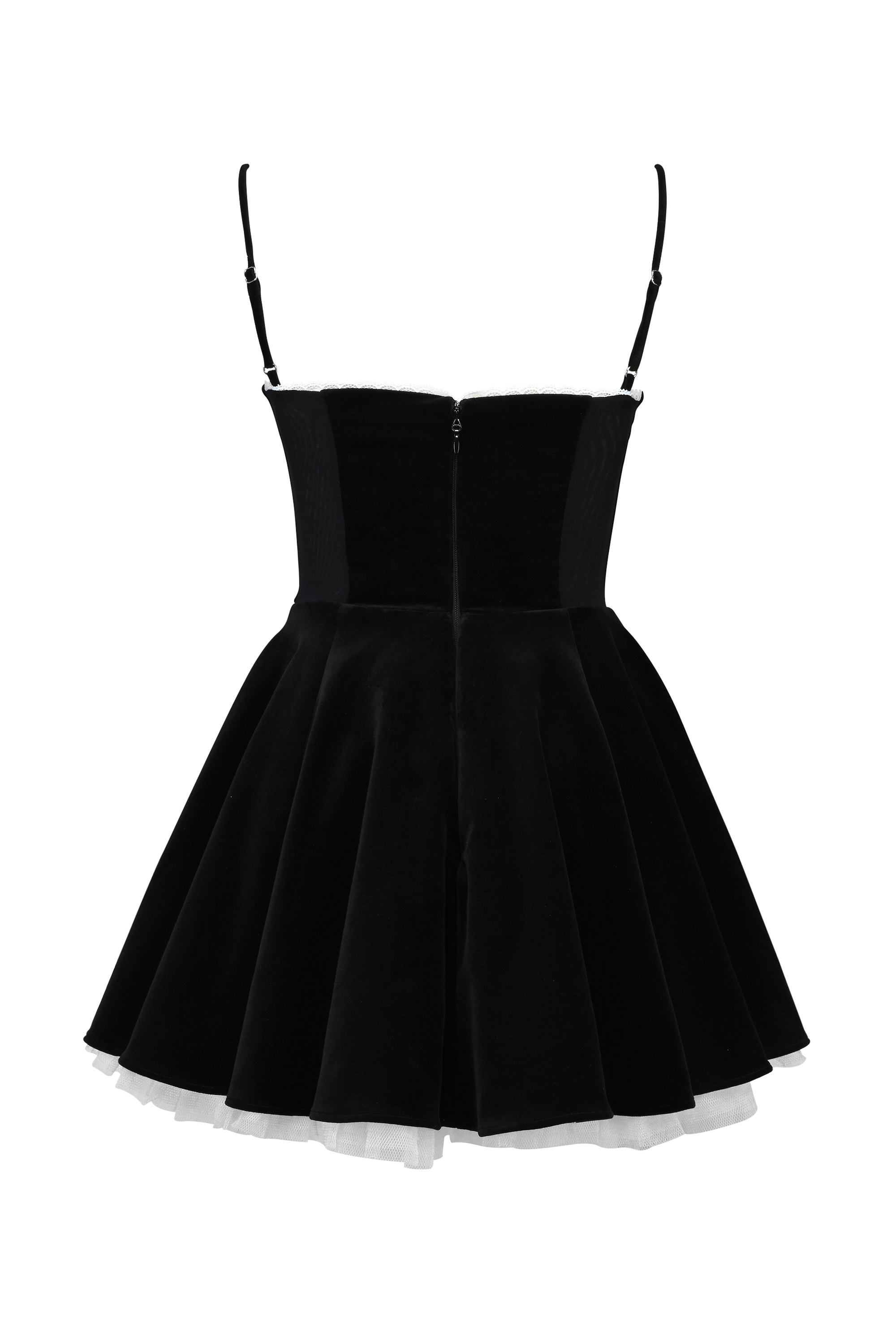 Black Velvet Tulle Mini Dress
