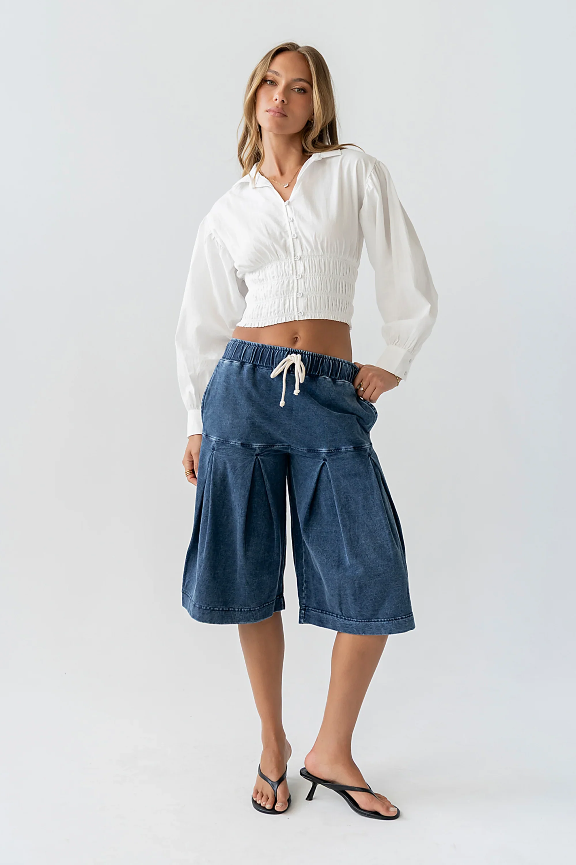Yena Smocked Blouse in White