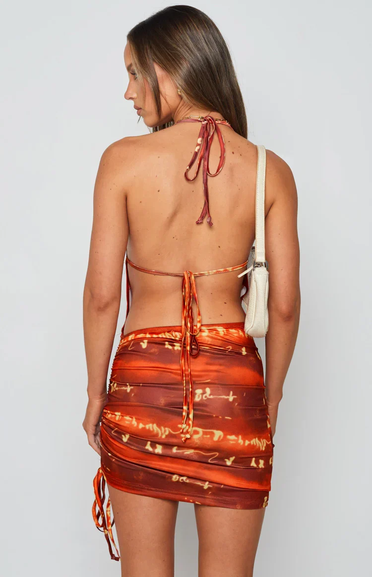 Elysha Halter Mini Dress Red