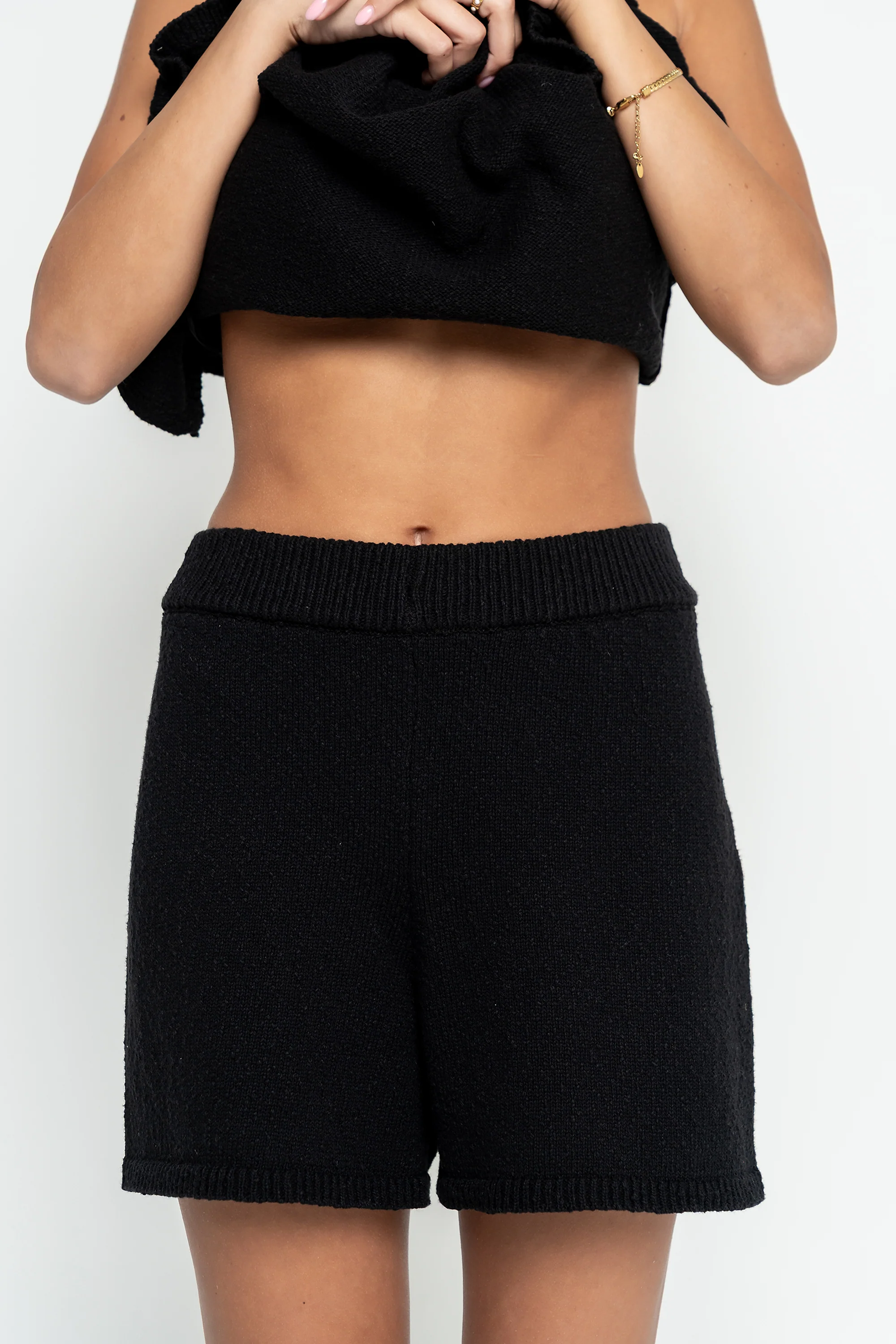 Marlena Knit Shorts in Black