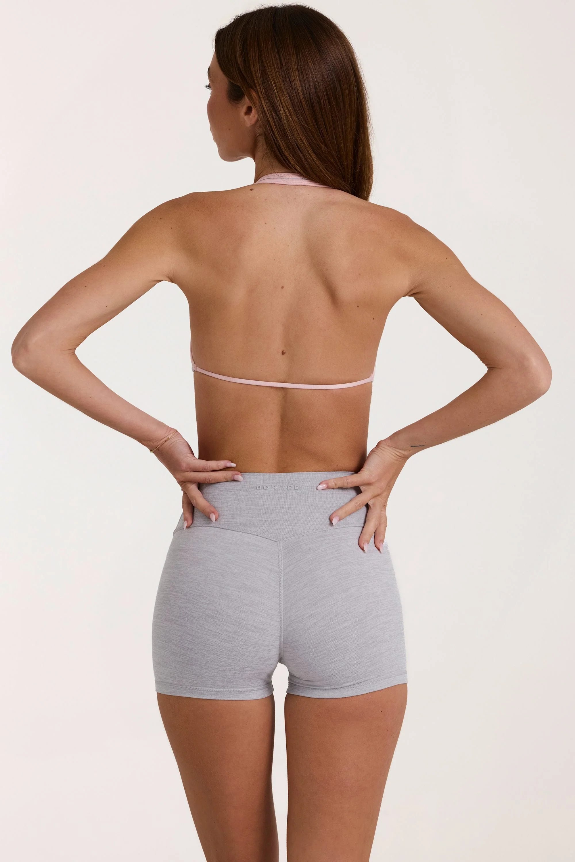Soft Active Mini Shorts in Grey Marl