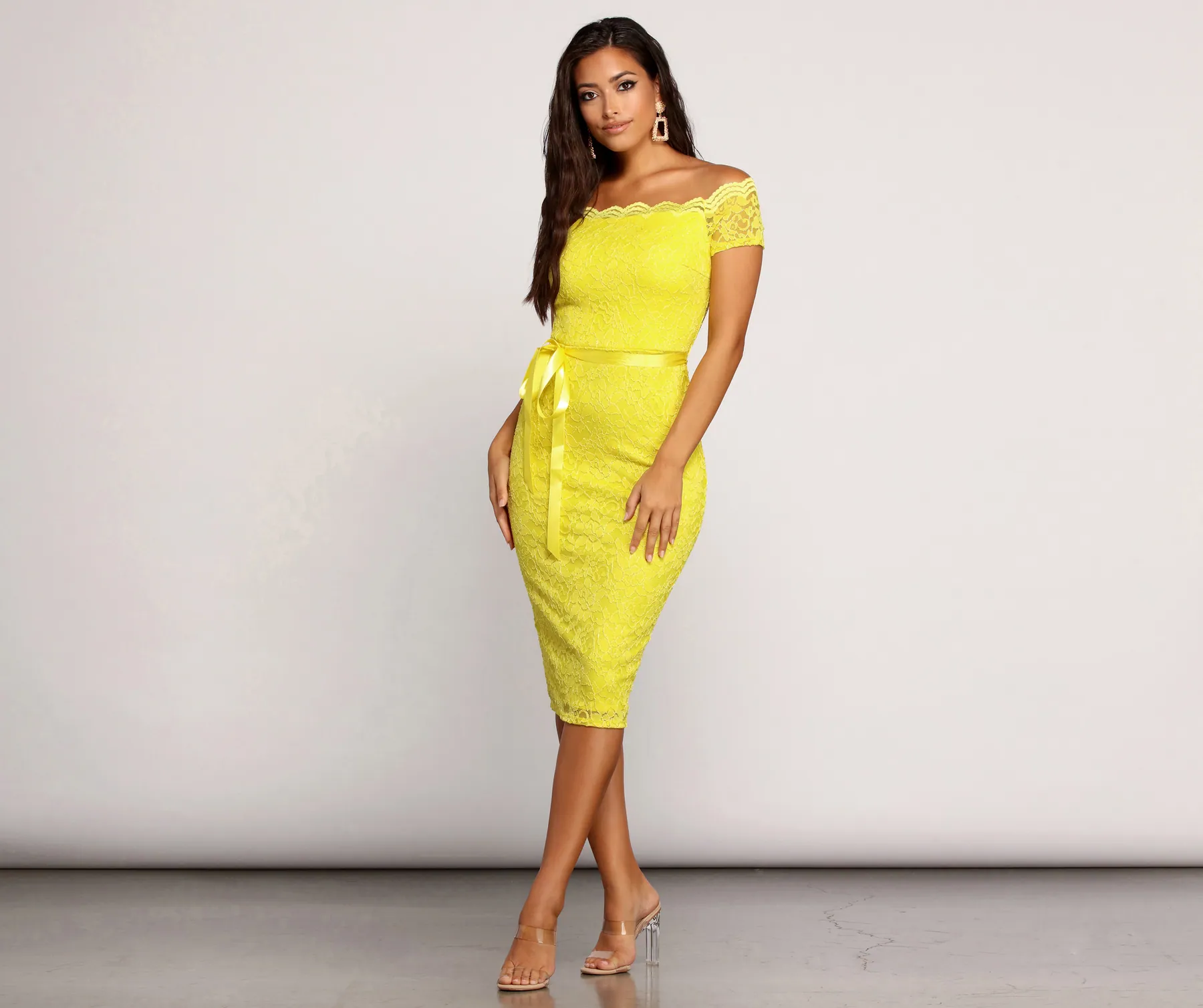 Faith Formal Midi Lace Dress