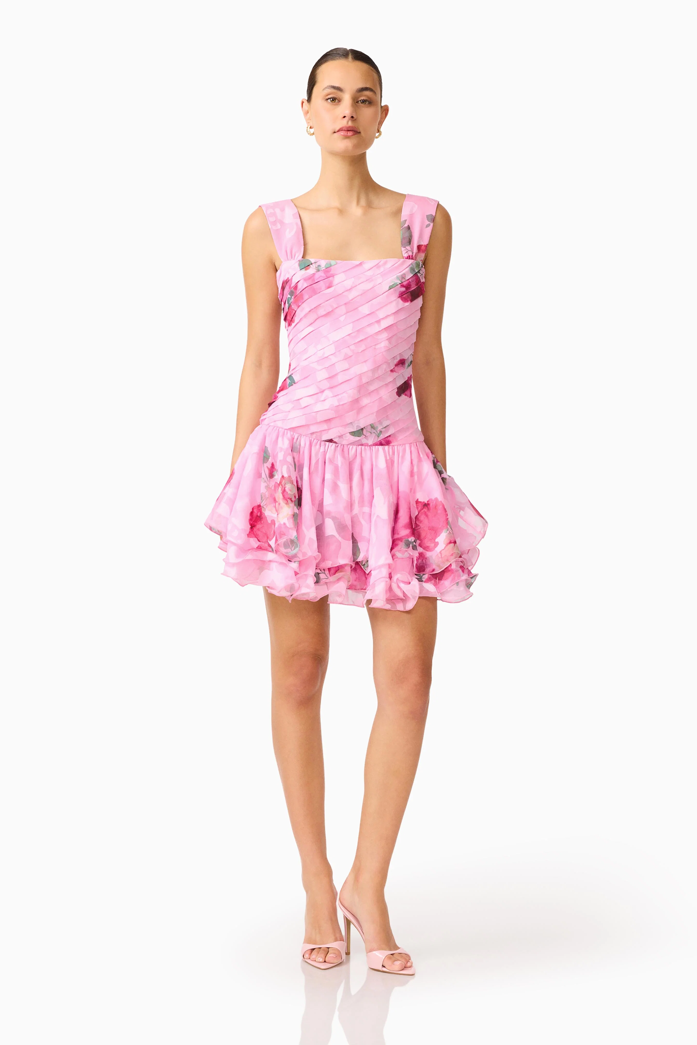 Eleanora Drop Waist Mini in Pink Floral