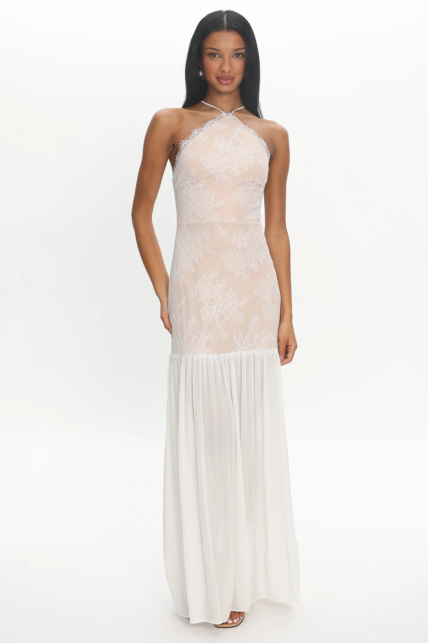 Soft Landing Halter Maxi Dress White