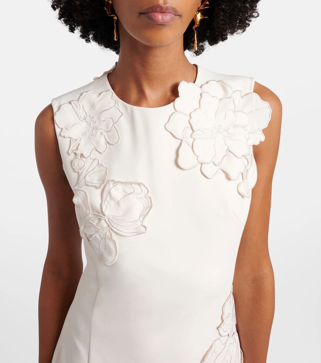 Floral-appliqué minidress