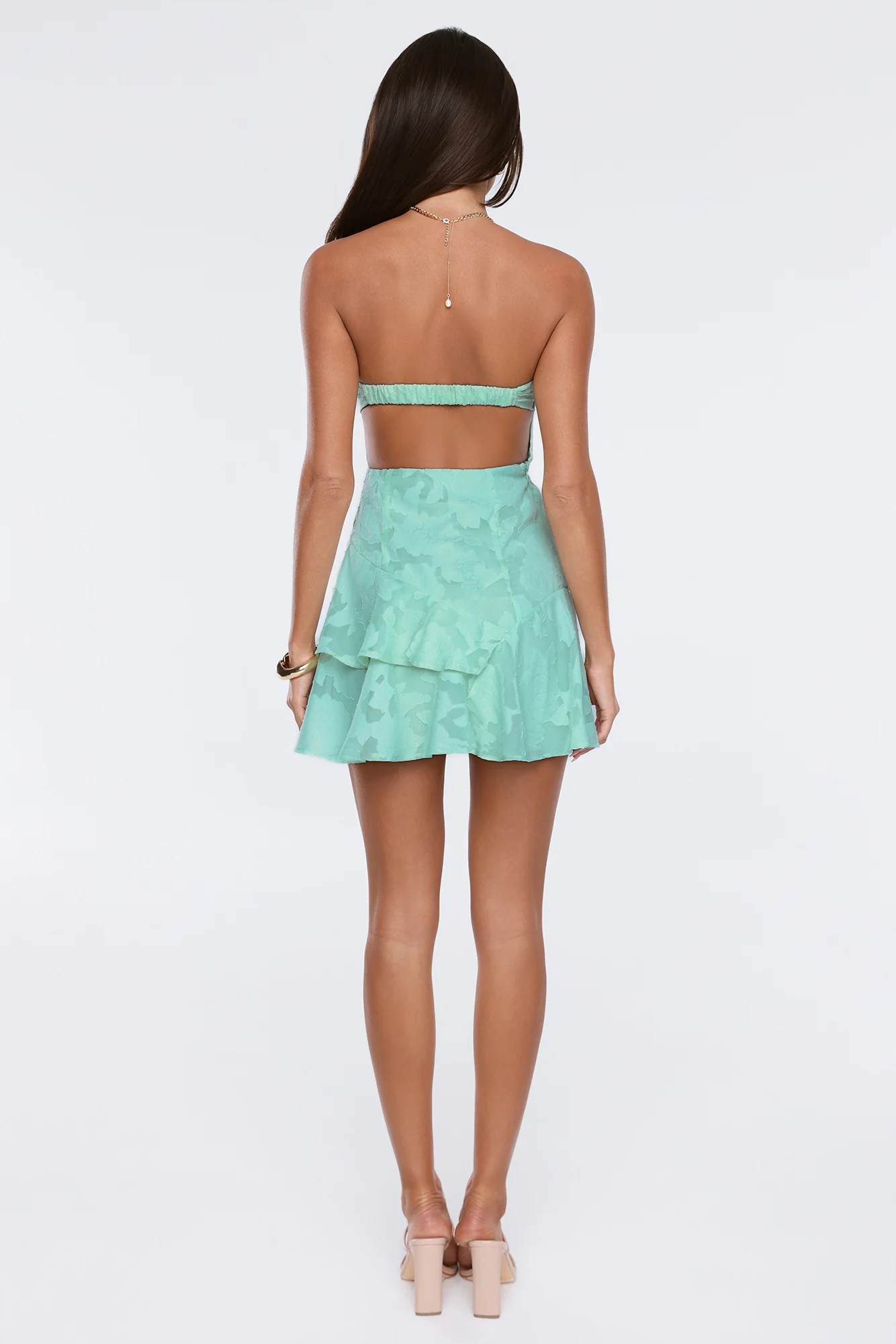 Entrance Only Strapless Mini Dress Mint - FASHION NOB