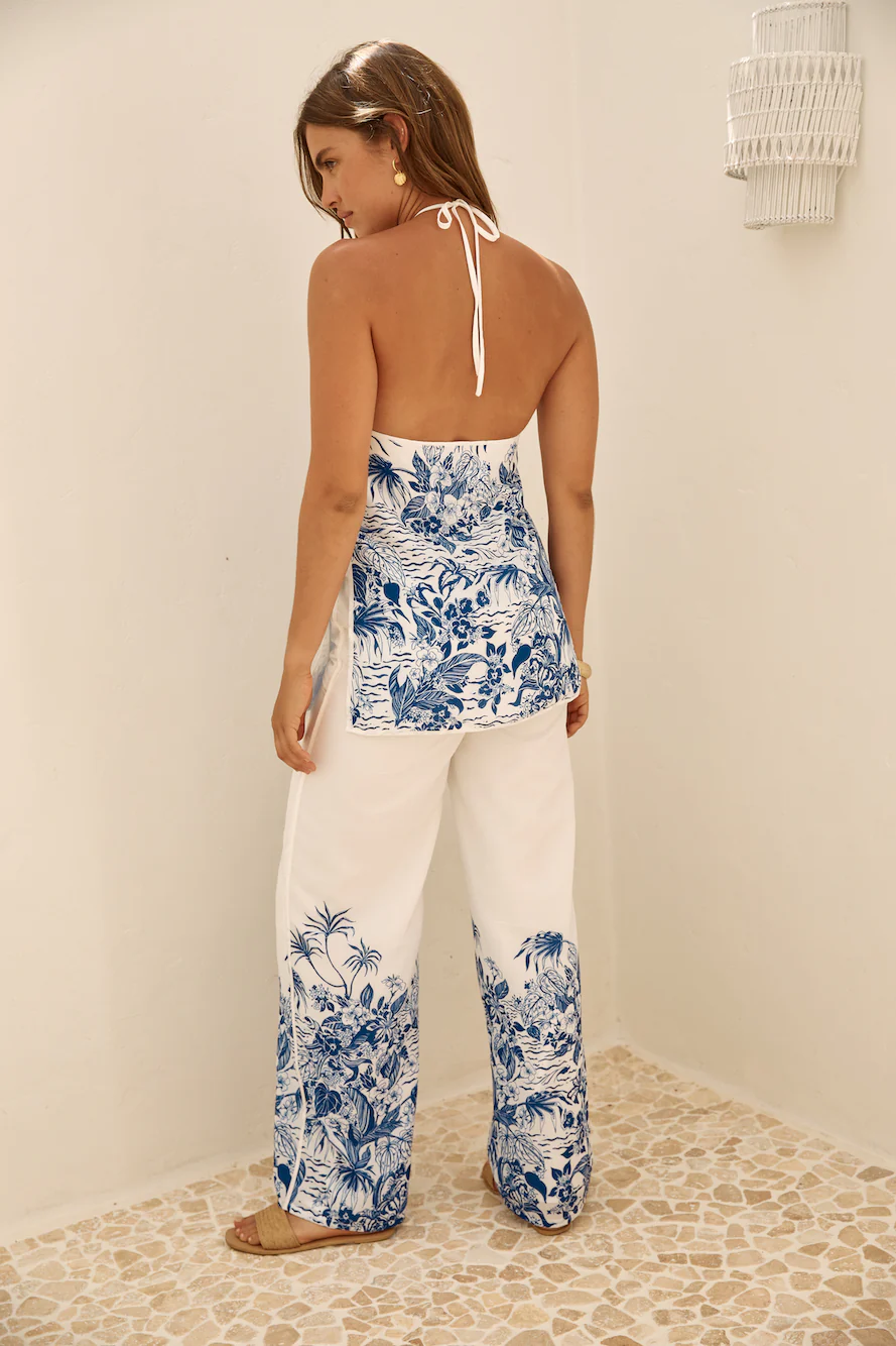 SEVEN WONDERS Valencia Halter Top Blue