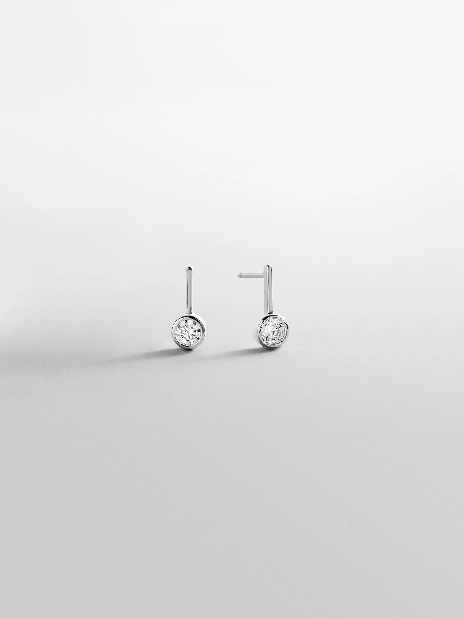 Fallon Sterling Silver Bezel Earrings - Silver
