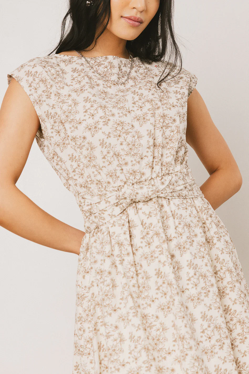 Heather Floral Maxi Dress in Brown