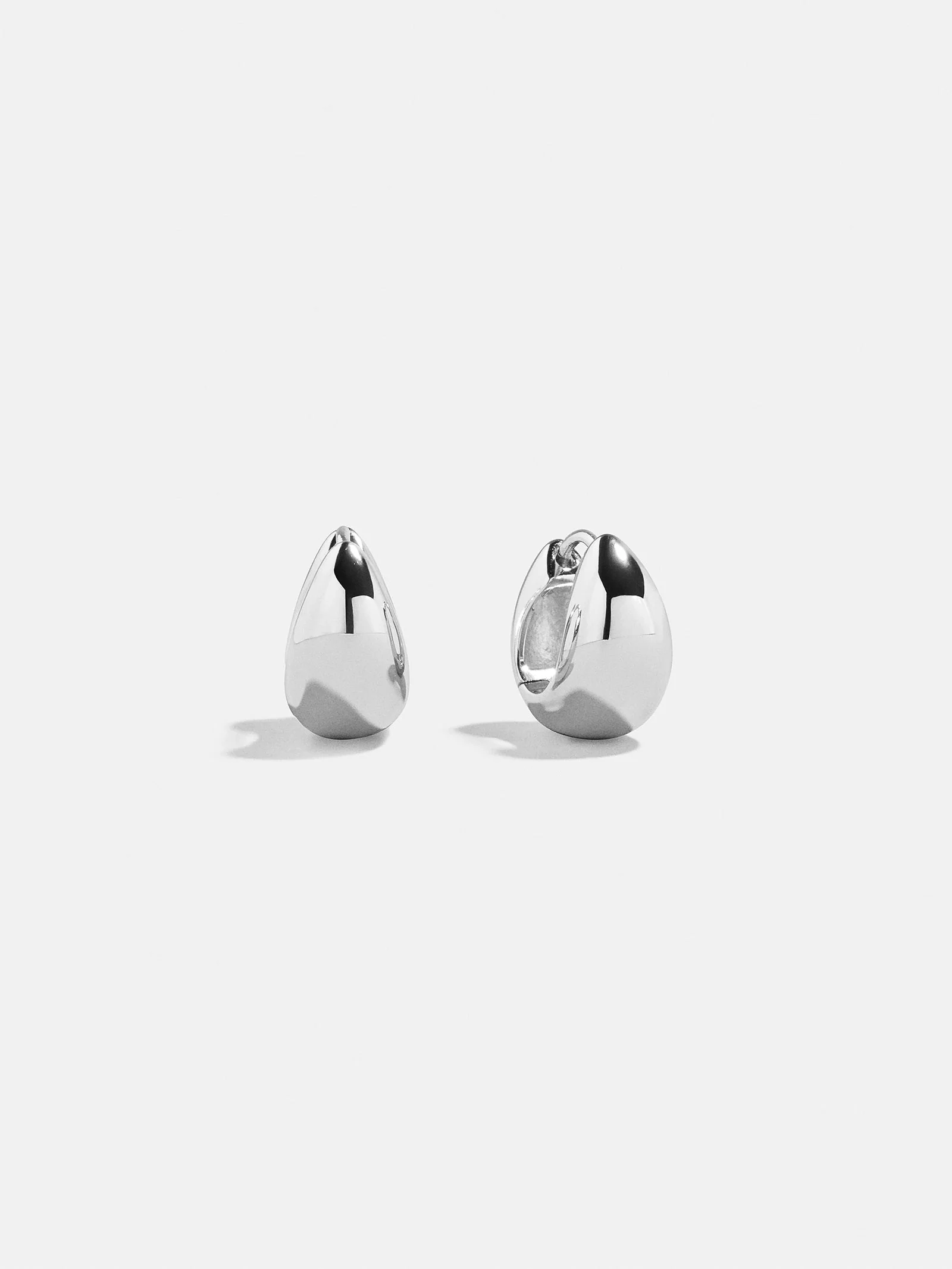 Greer Sterling Silver Huggie Earrings - Silver