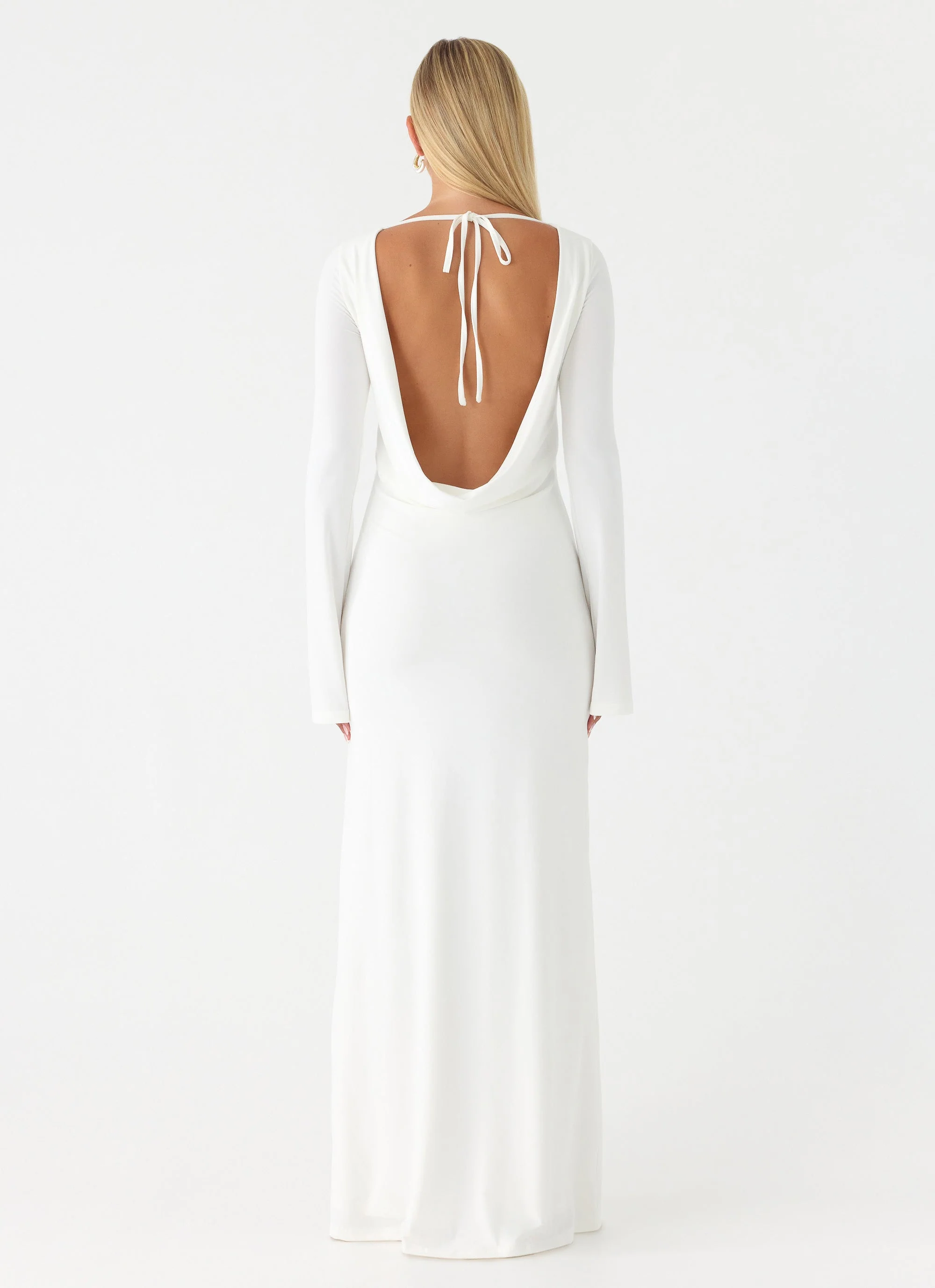 Elmont Long Sleeve Maxi Dress - White - luluinthesky