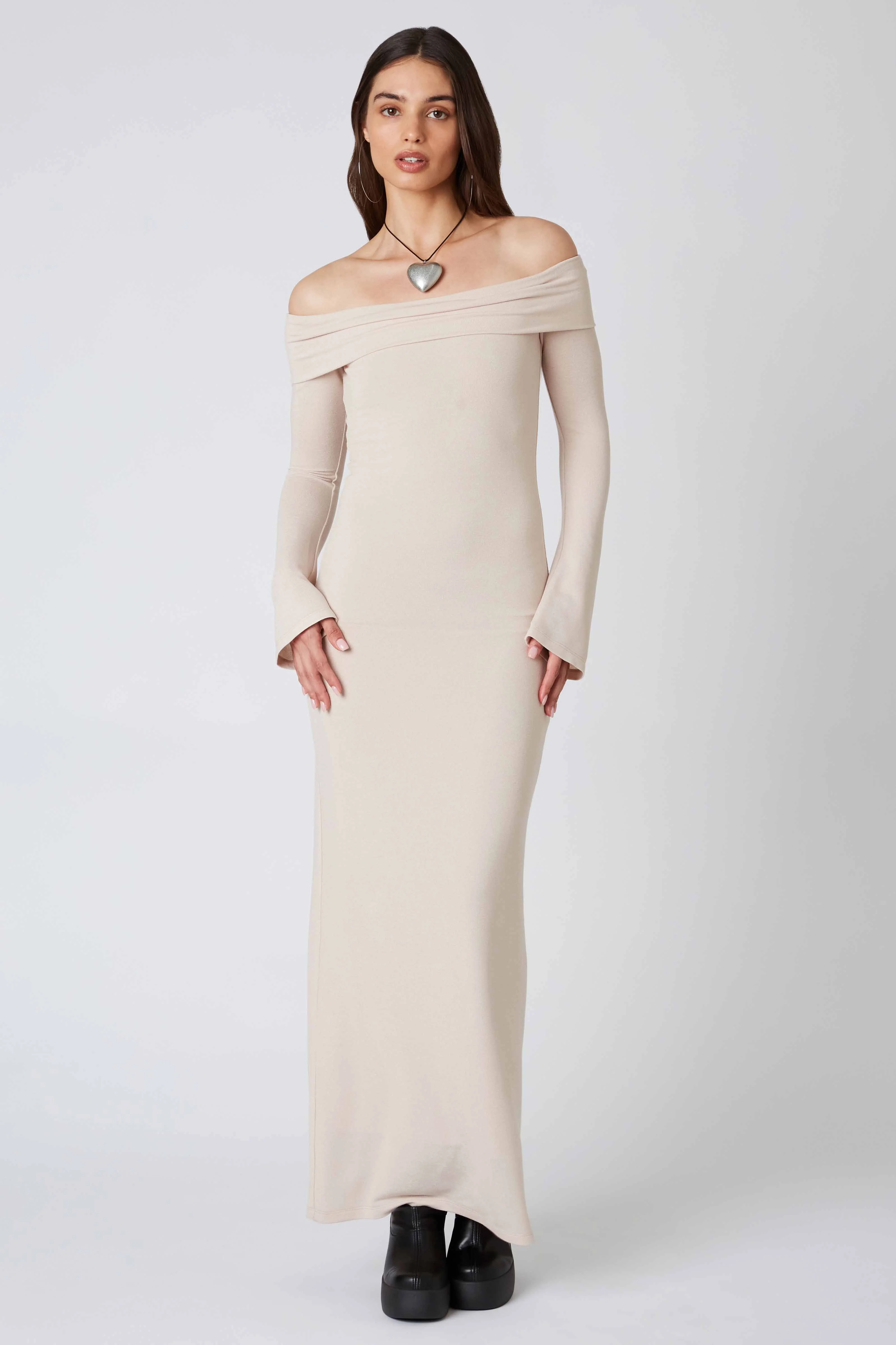 Long Sleeve Off the Shoulder Maxi Dress