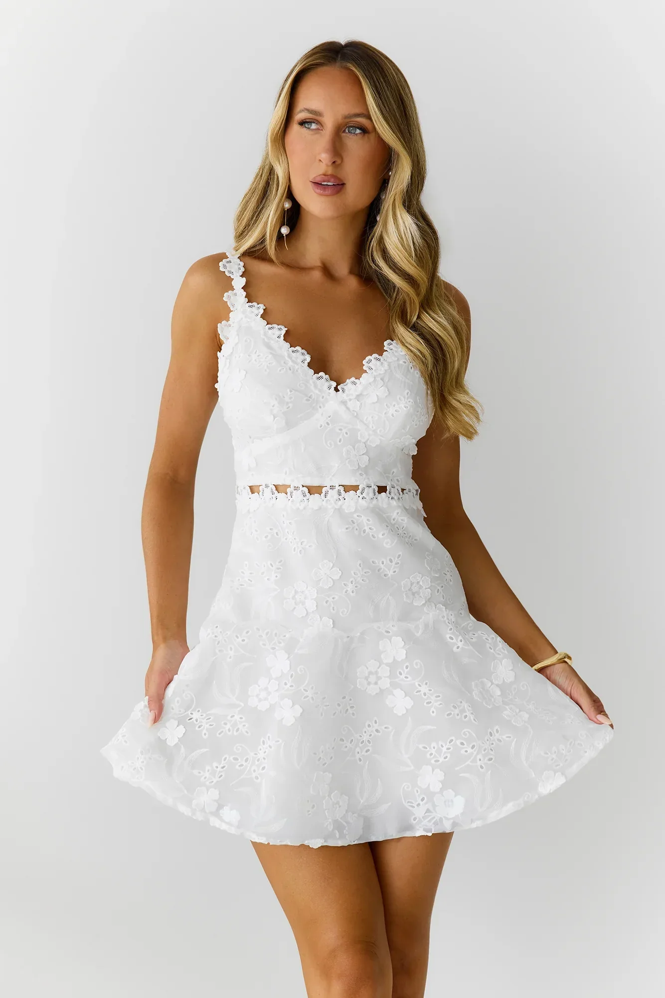 Pinky Promises Mini Dress White