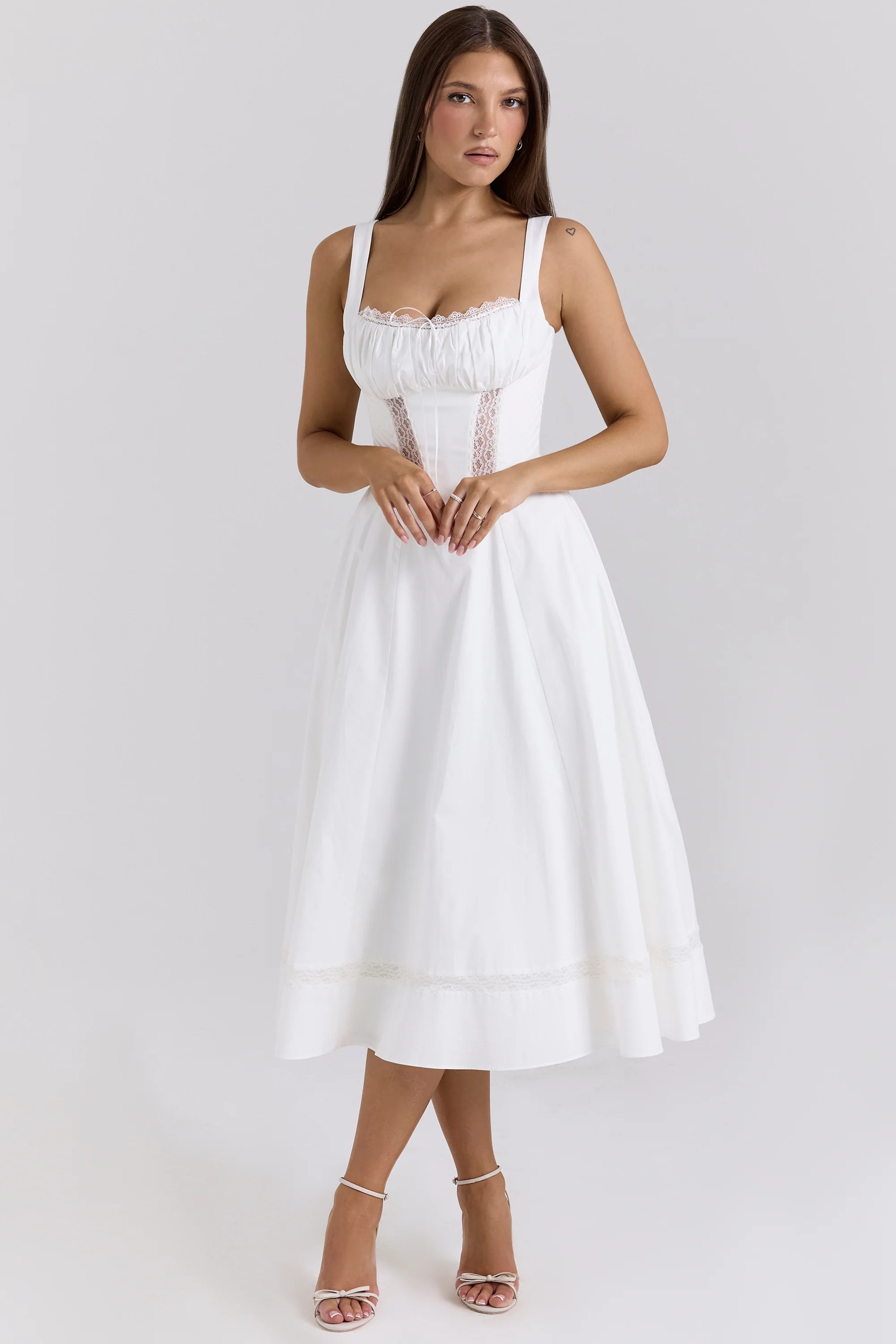 white cotton midi sundress
