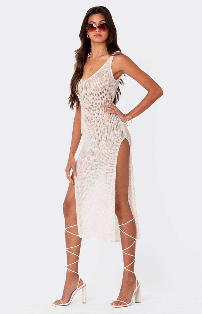 Edikted Nevea Open-Back Knitted Midi Dress