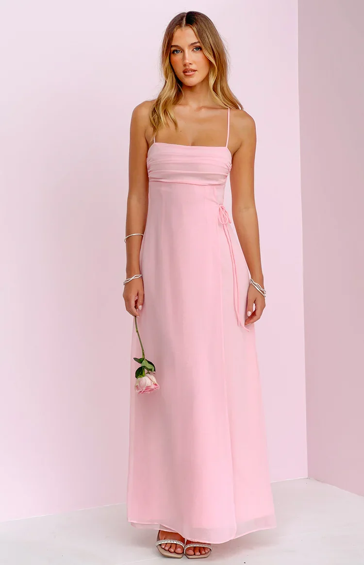 Flossie Pink Sleeveless Maxi Dress